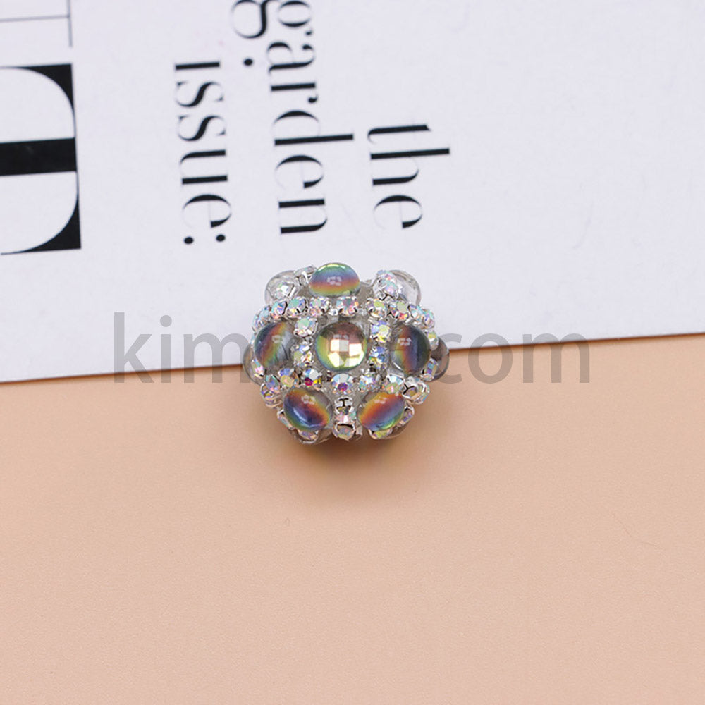 FS0366-16MM Mixed Color Pearl Full Diamond Mermaid Glass Beads Fit For Beadable Pens