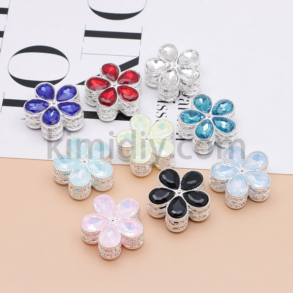 FS1642-25MM Mocha Diamond Flower Metal Beads Fit For Beadable Pen