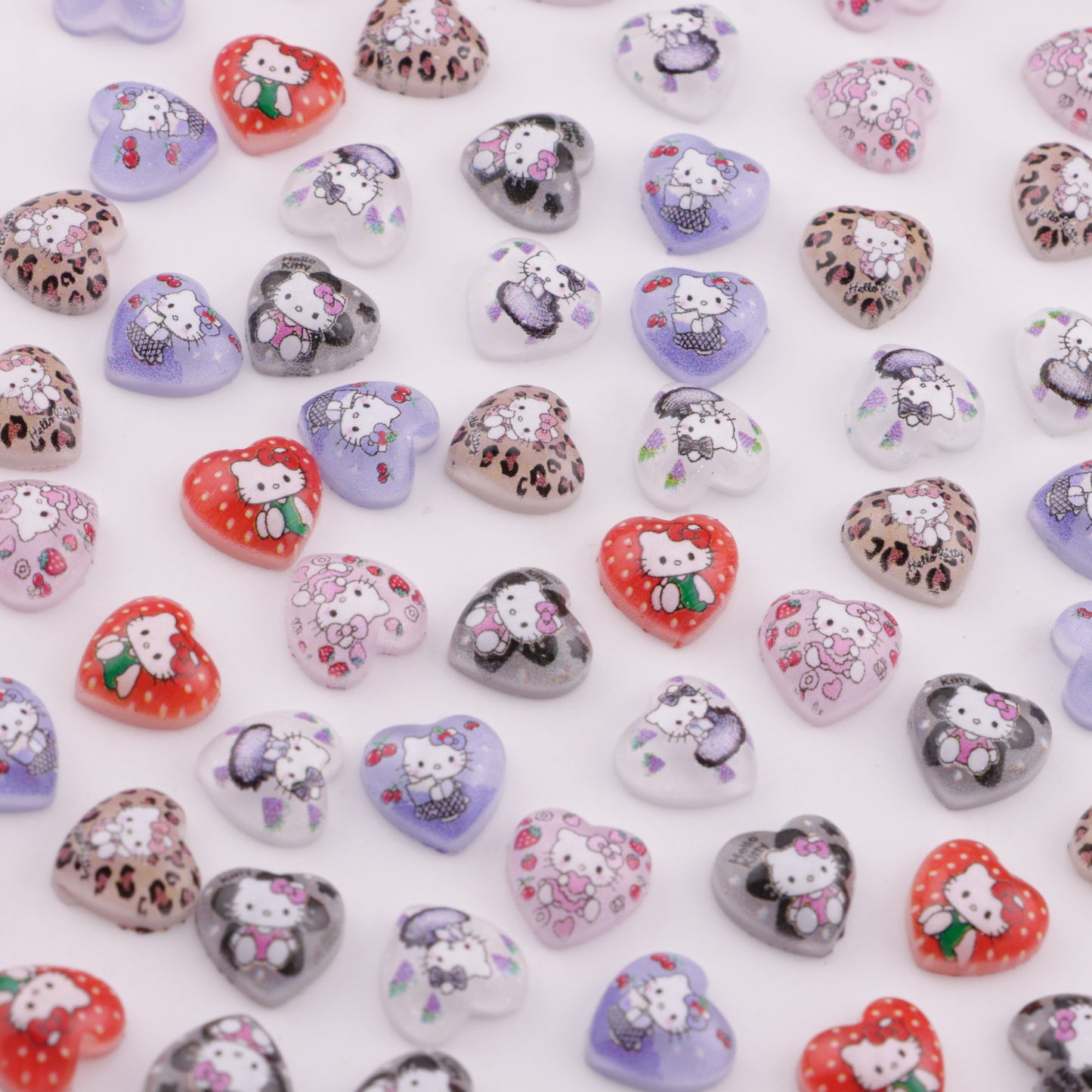 FS6285- 10mm Hk Heart Charms Heart-Shaped Kitty Patches