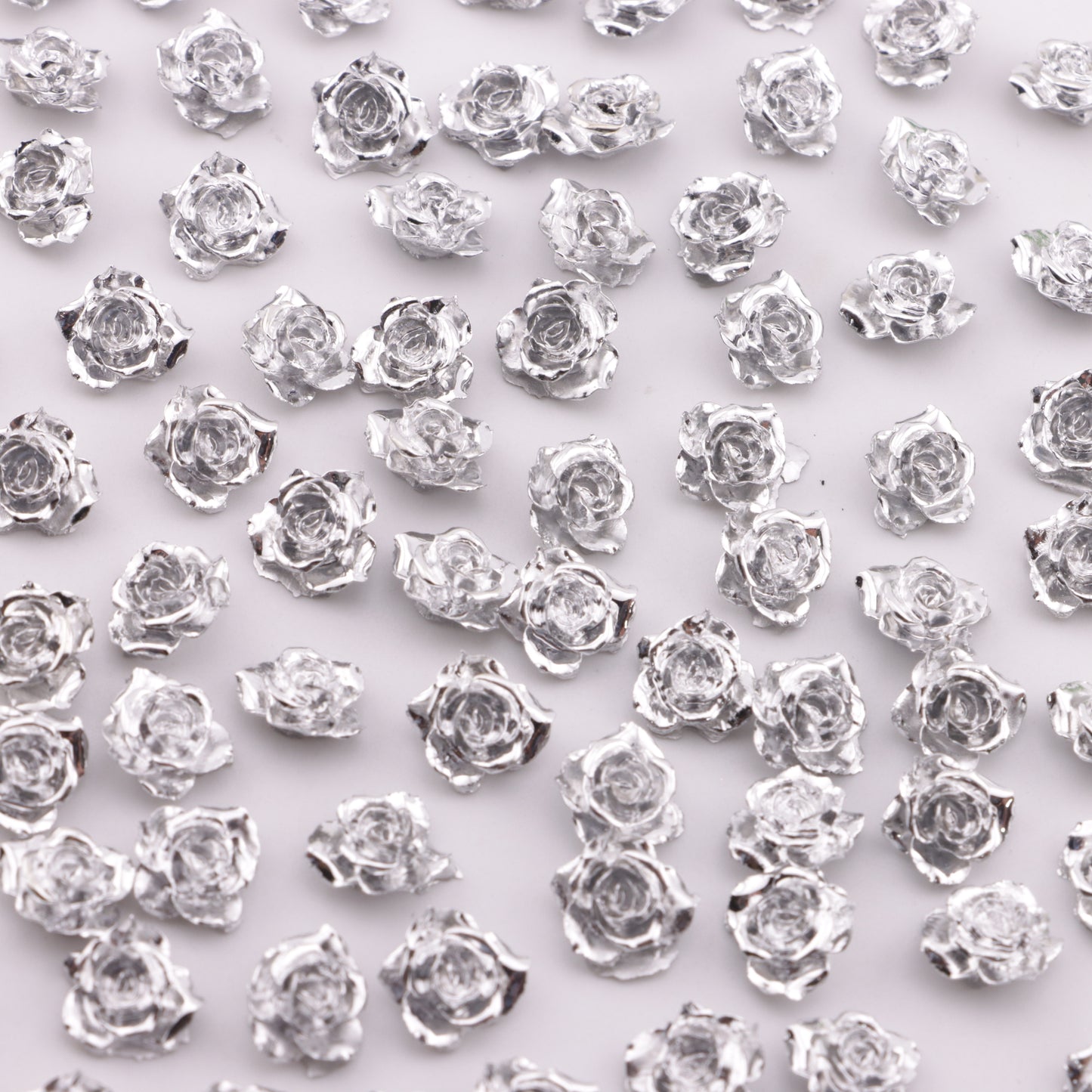 FS6289- About 10mm Silver Soft Flower Charms