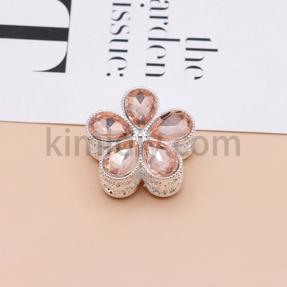 FS1642-25MM Mocha Diamond Flower Metal Beads Fit For Beadable Pen