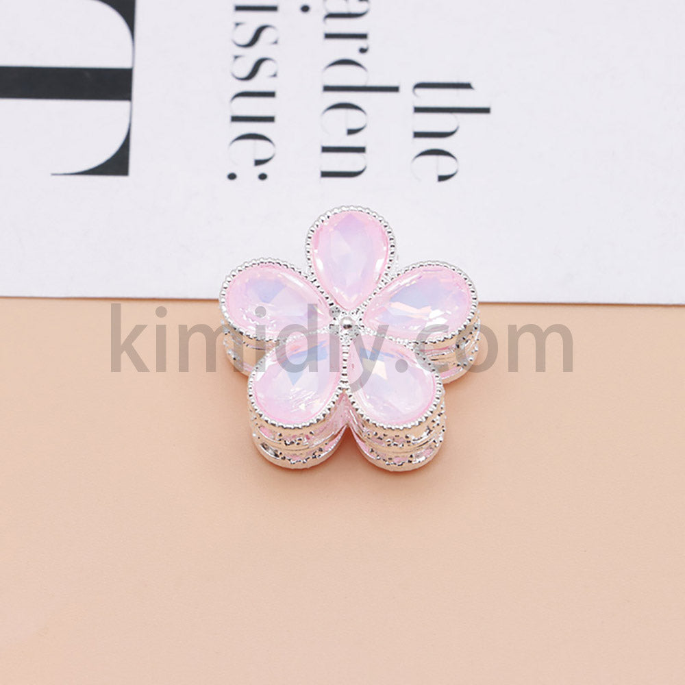 FS1642-25MM Mocha Diamond Flower Metal Beads Fit For Beadable Pen
