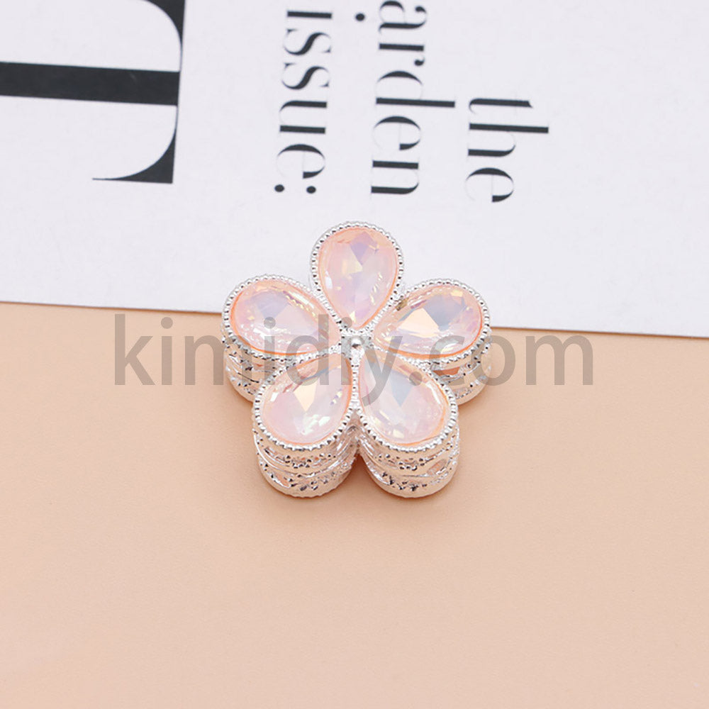 FS1642-25MM Mocha Diamond Flower Metal Beads Fit For Beadable Pen