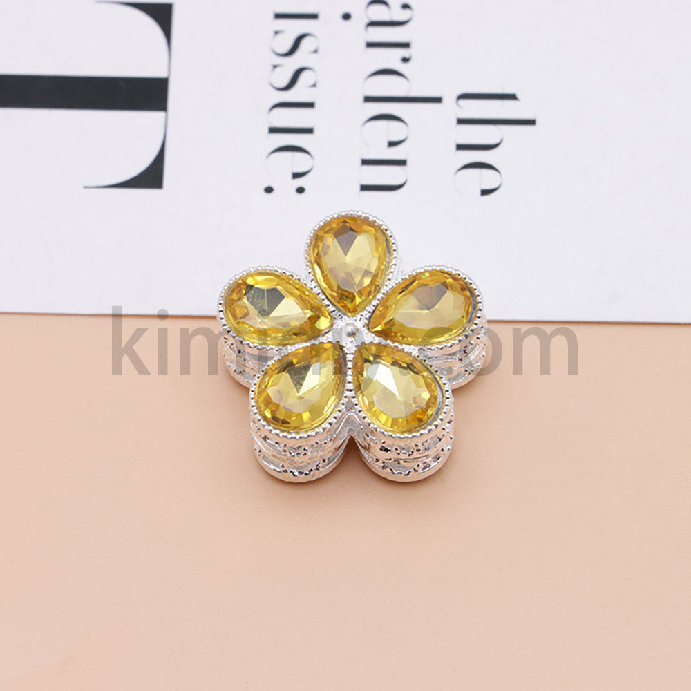 FS1642-25MM Mocha Diamond Flower Metal Beads Fit For Beadable Pen