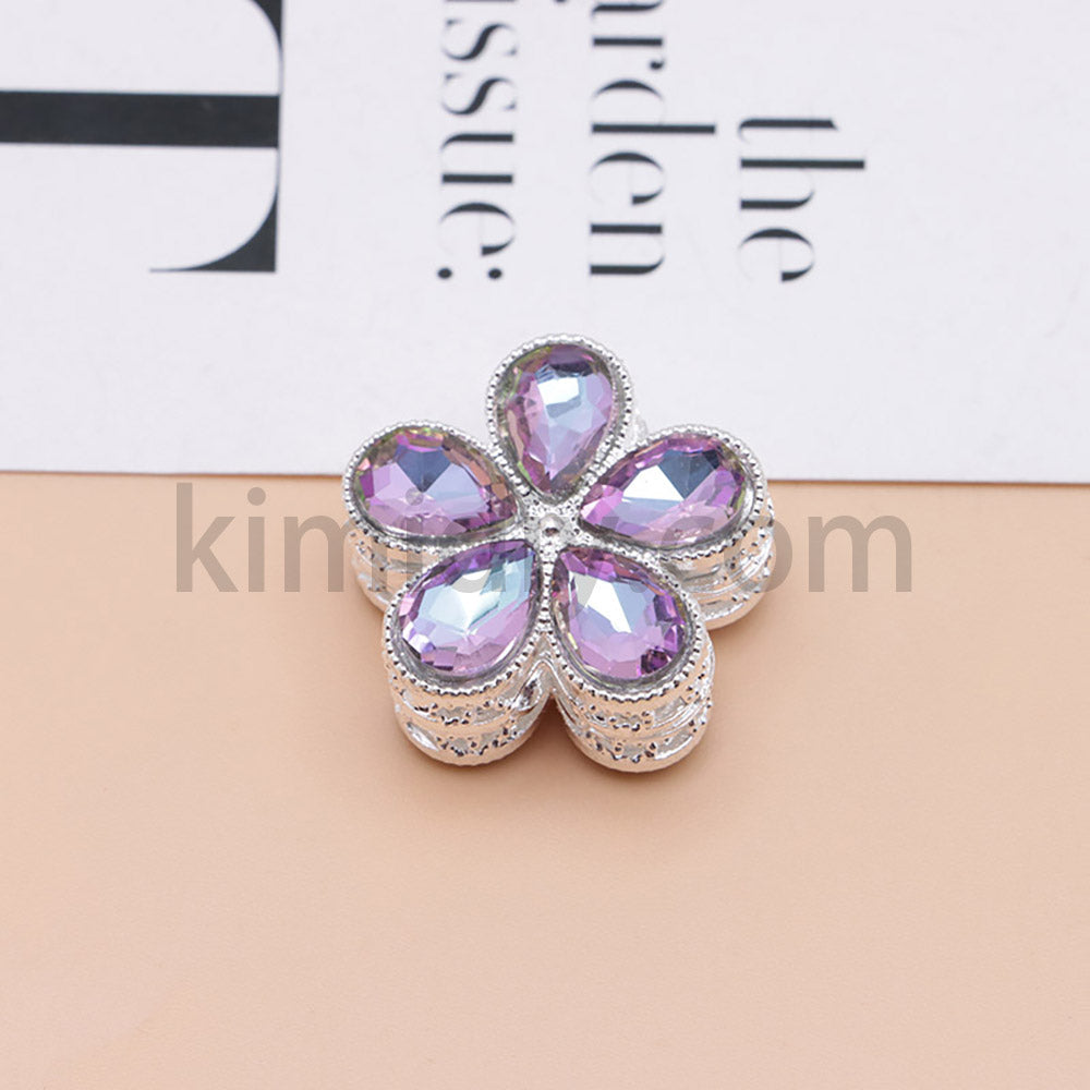 FS1642-25MM Mocha Diamond Flower Metal Beads Fit For Beadable Pen