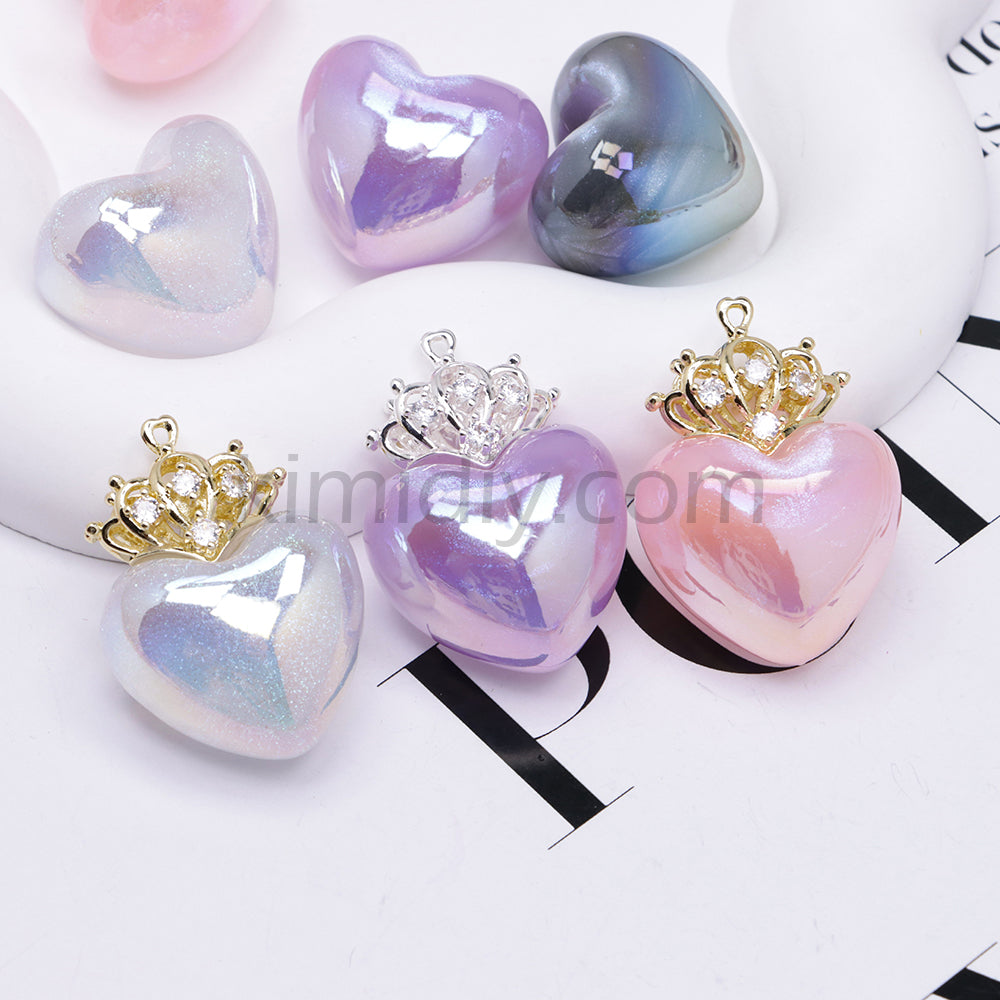 FS3431- Heart Half Hole Pendant Beads