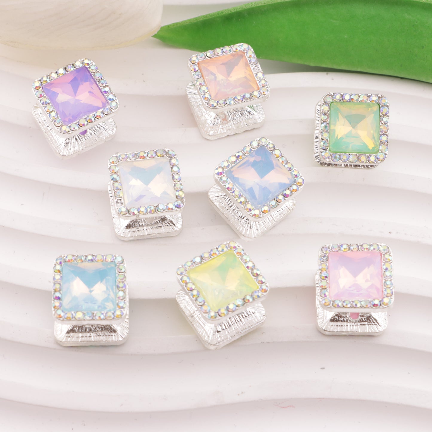 FS6332- Square Four-way Alloy Beads