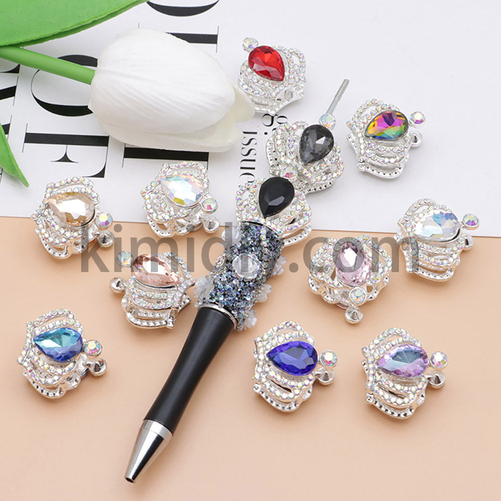 FS4838-Diamond Crown Alloy Beads Fit For Beadable Pens