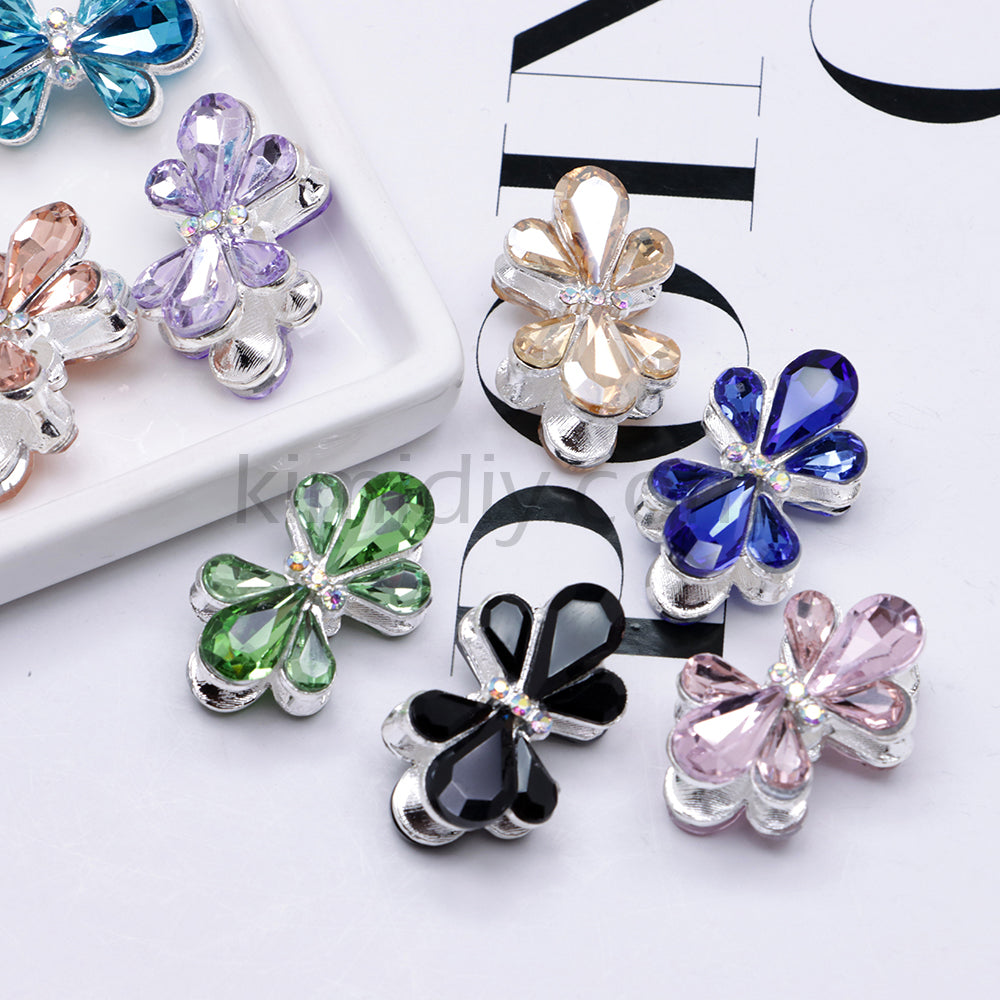 FS4855-5 Pieces Crystal Diamond Butterfly Metal Beads Fit For Beadable Pens