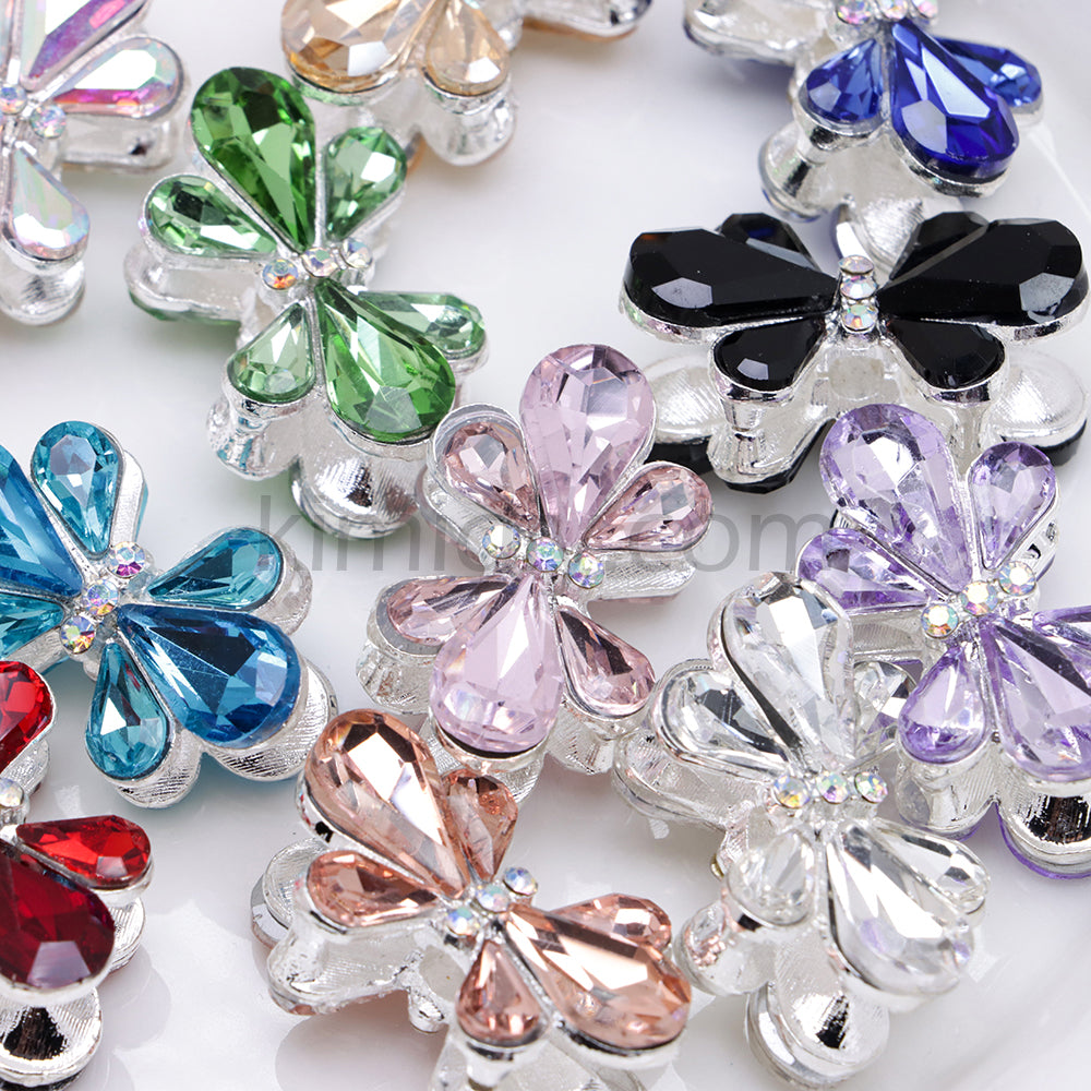 FS4855-5 Pieces Crystal Diamond Butterfly Metal Beads Fit For Beadable Pens