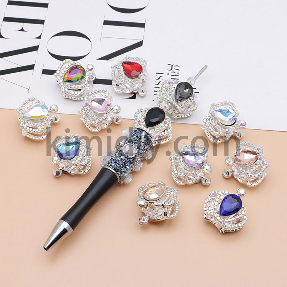 FS4838-Diamond Crown Alloy Beads Fit For Beadable Pens