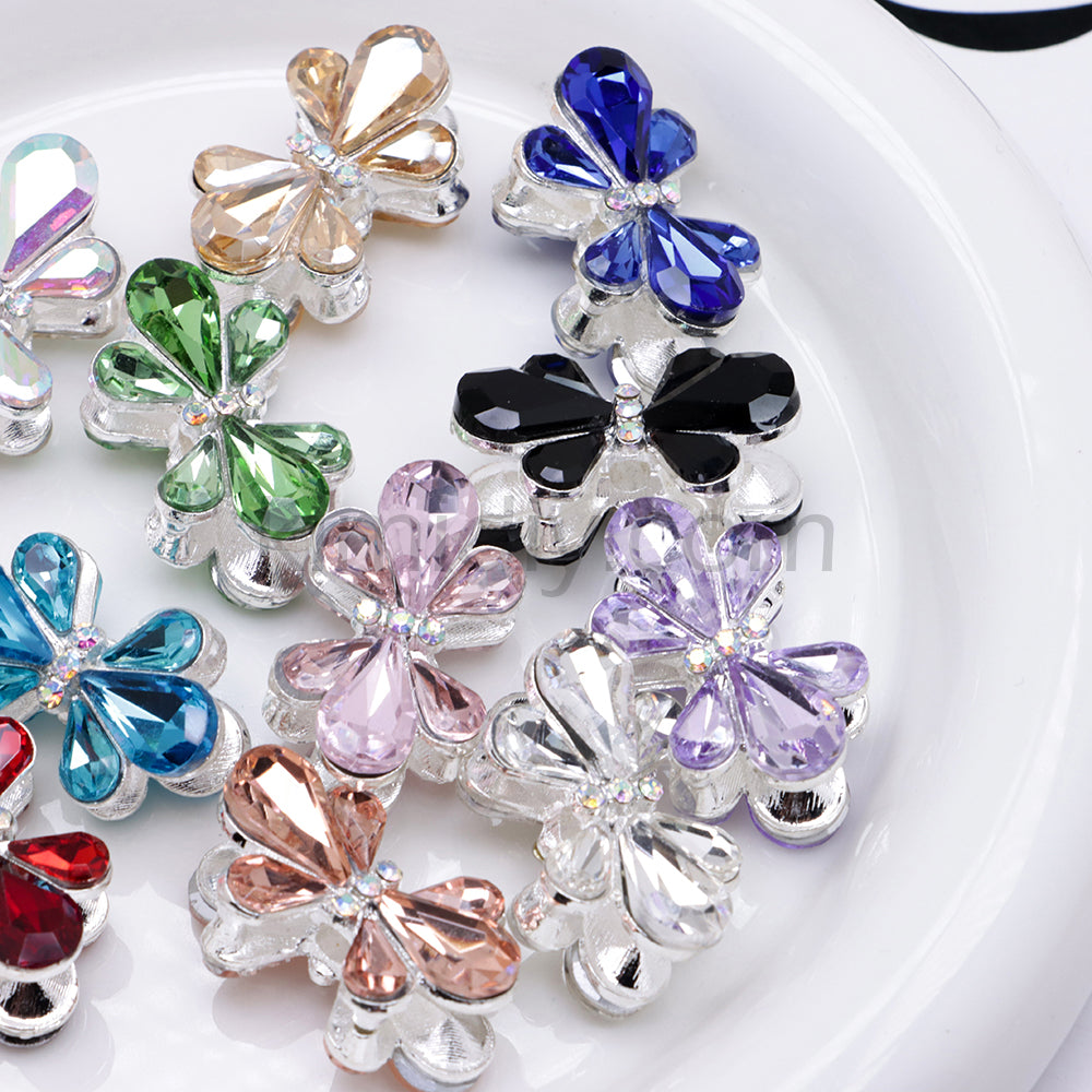 FS4855-5 Pieces Crystal Diamond Butterfly Metal Beads Fit For Beadable Pens