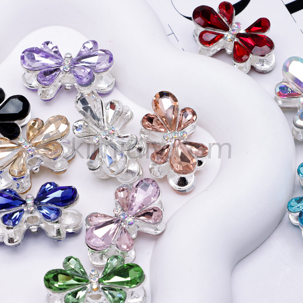 FS4855-5 Pieces Crystal Diamond Butterfly Metal Beads Fit For Beadable Pens