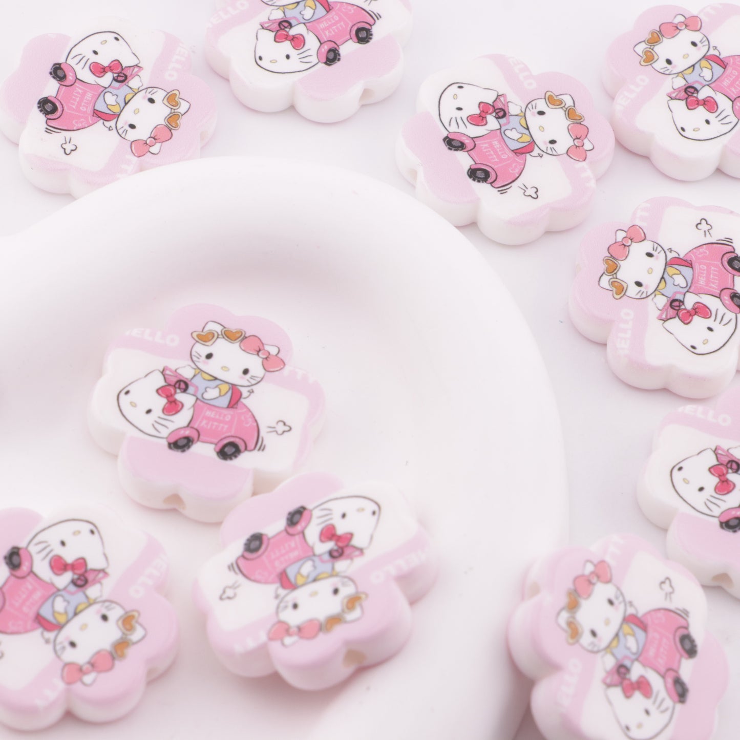 FS6345- 30*30Mm Hk 8 Petal Flower Plate Beads Eight-Petal Flower Kitty Beads