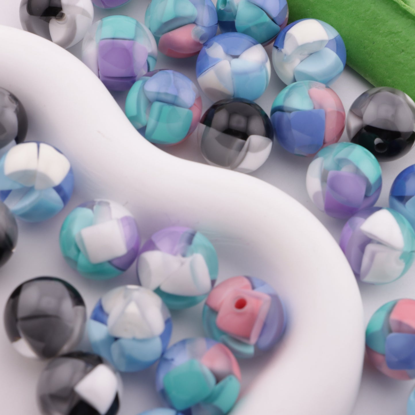 FS6354- 16mm Cheese Color-Blocked Beads Fit For Pen