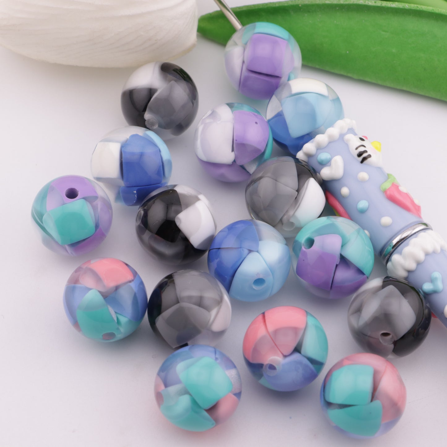 FS6354- 16mm Cheese Color-Blocked Beads Fit For Pen
