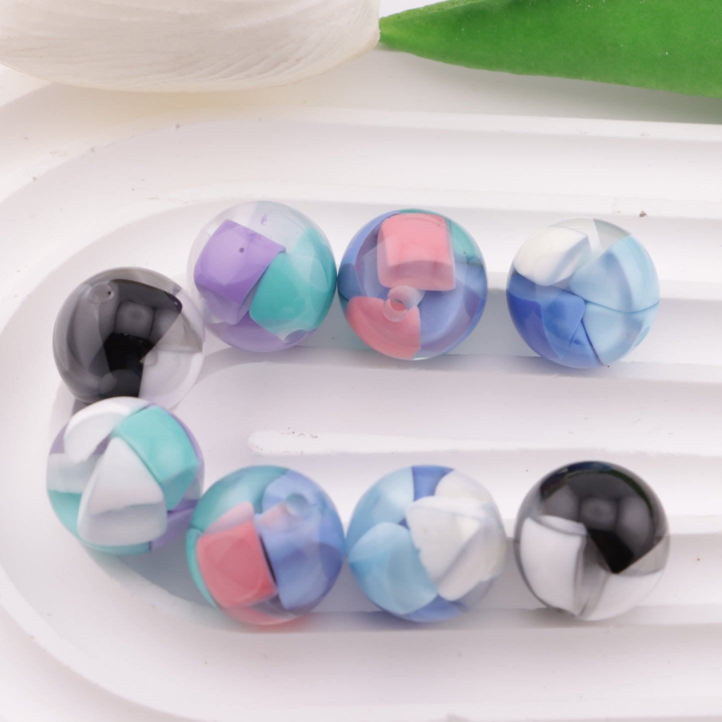 FS6354- 16mm Cheese Color-Blocked Beads Fit For Pen