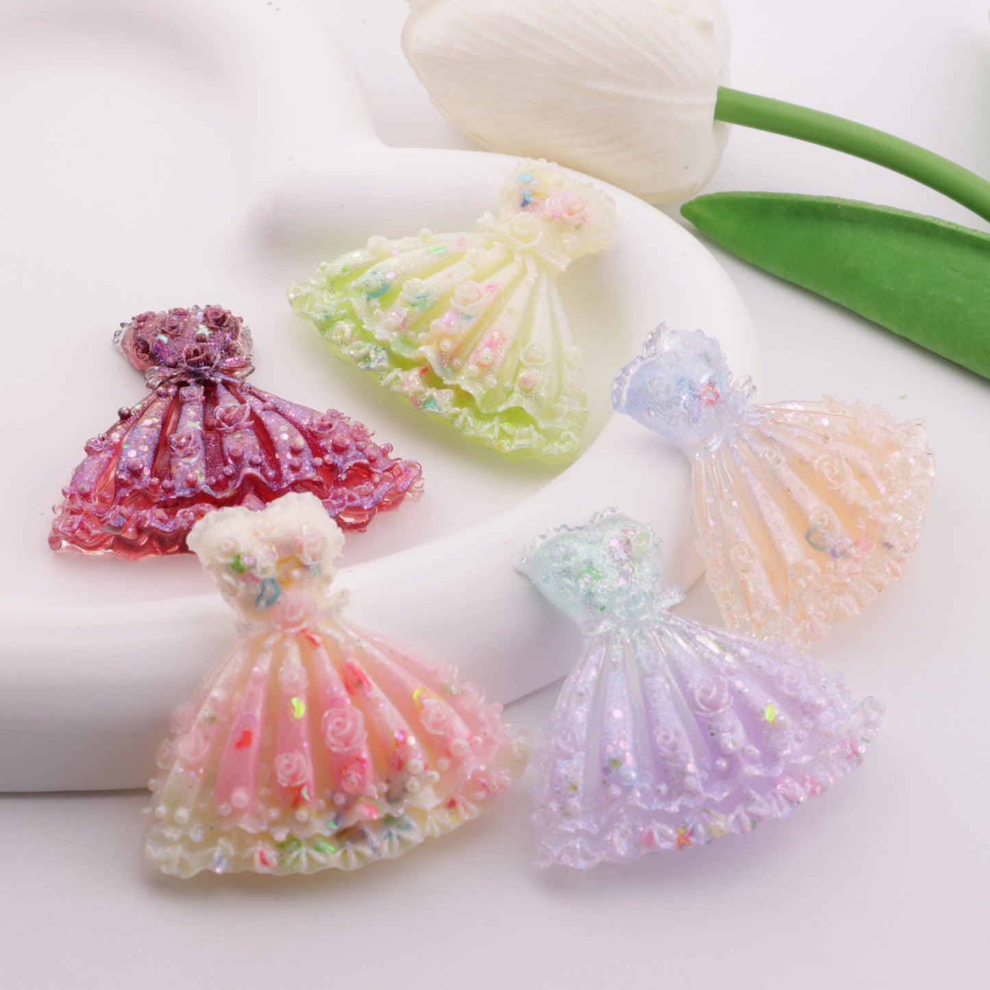 FS6383- 47×41Mm Luminous Rose Dress Charms