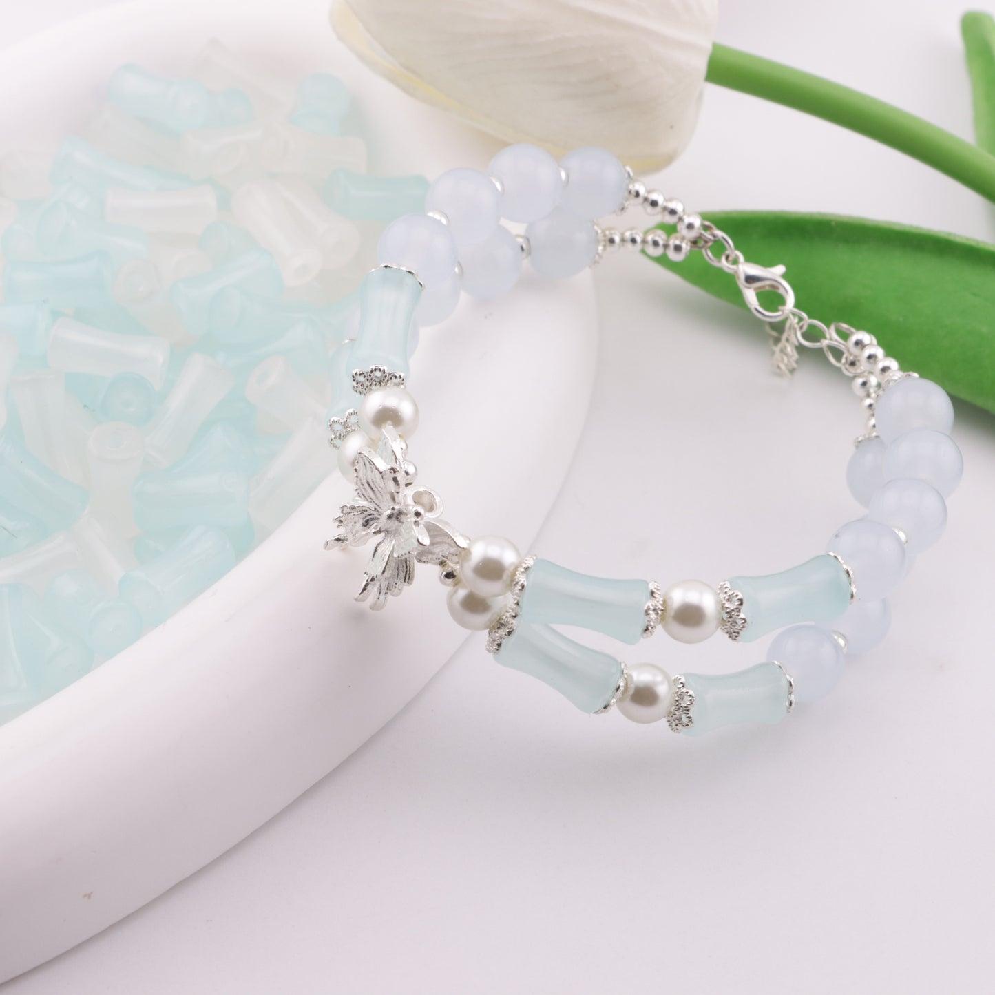 FS6369- 12mm Glass Bamboo Beads Glass (12mm ガラス バンブービーズ ガラス)