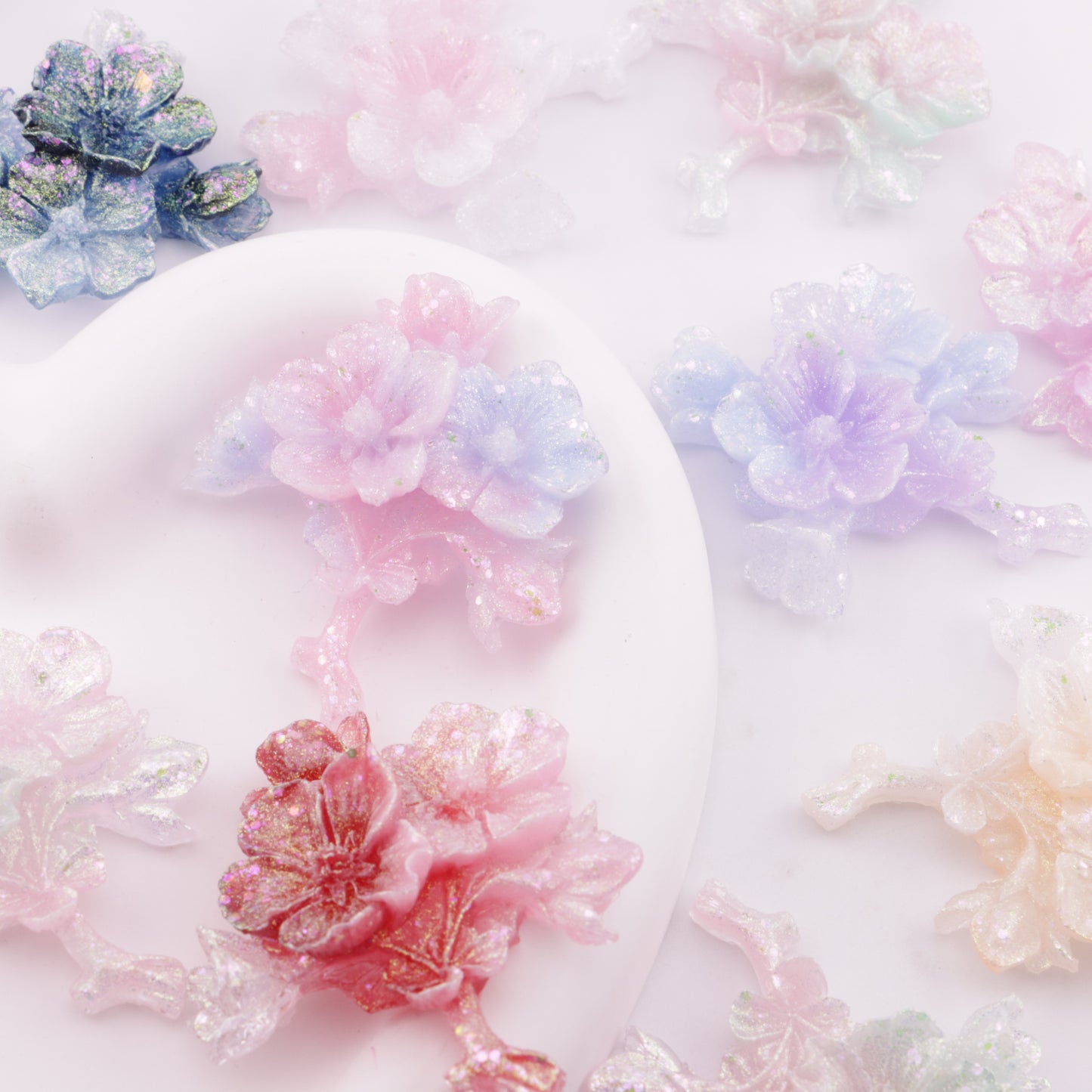 FS6386- 56×49mm Luminous Peach Blossom Branch Charms