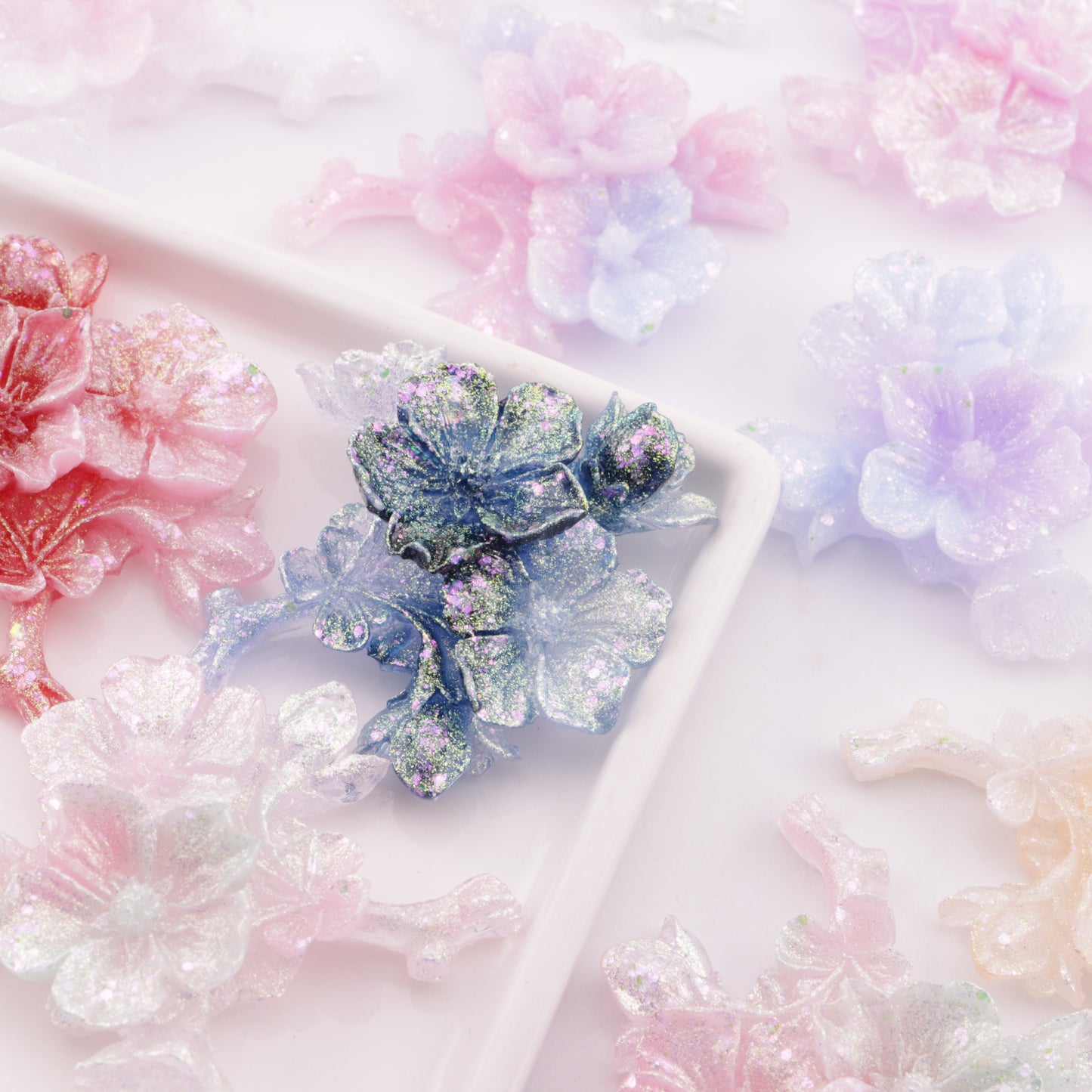 FS6386- 56×49mm Luminous Peach Blossom Branch Charms