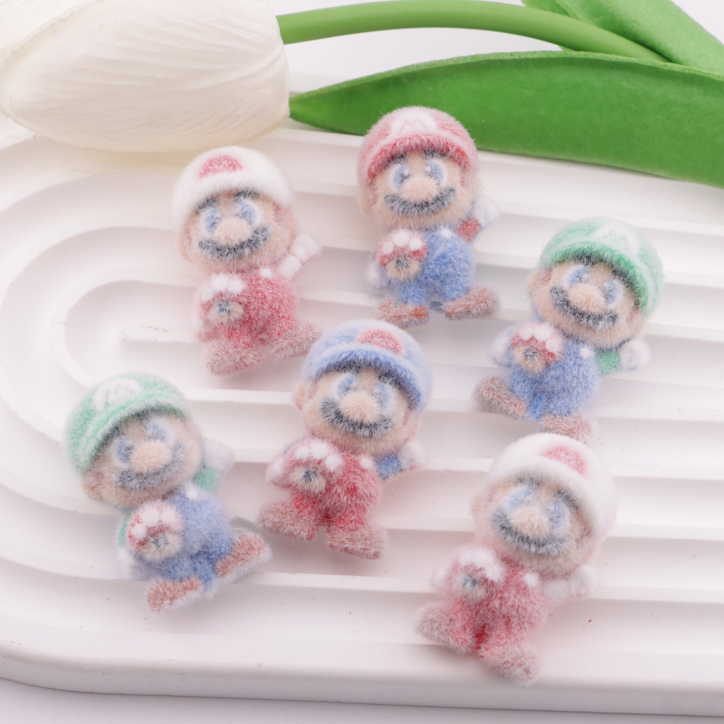 FS6379- 31×18Mm Flocked Super Mario Beads Flocked Super Mario Beads