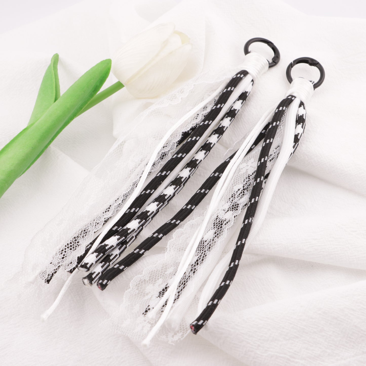 FS6410- C Lace Rope Braided Keychain C Lace Rope Braided Keychain Pendant