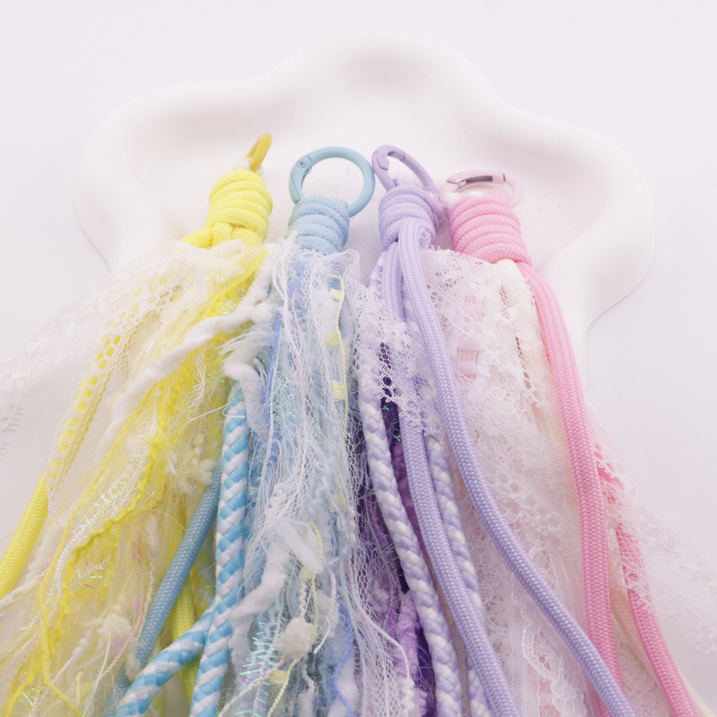 FS6408- A Lace Rope Braided Keychain A Lace Rope Braided Keychain Pendant