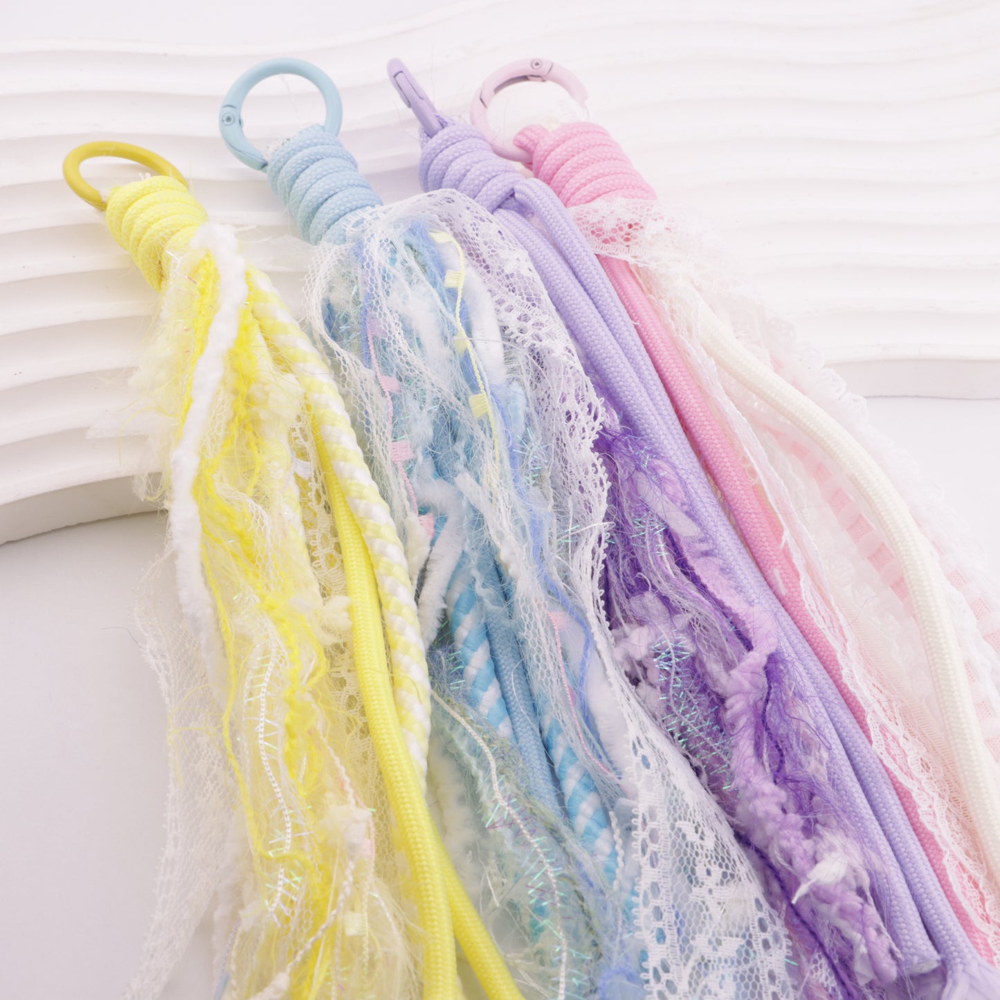 FS6408- A Lace Rope Braided Keychain A Lace Rope Braided Keychain Pendant