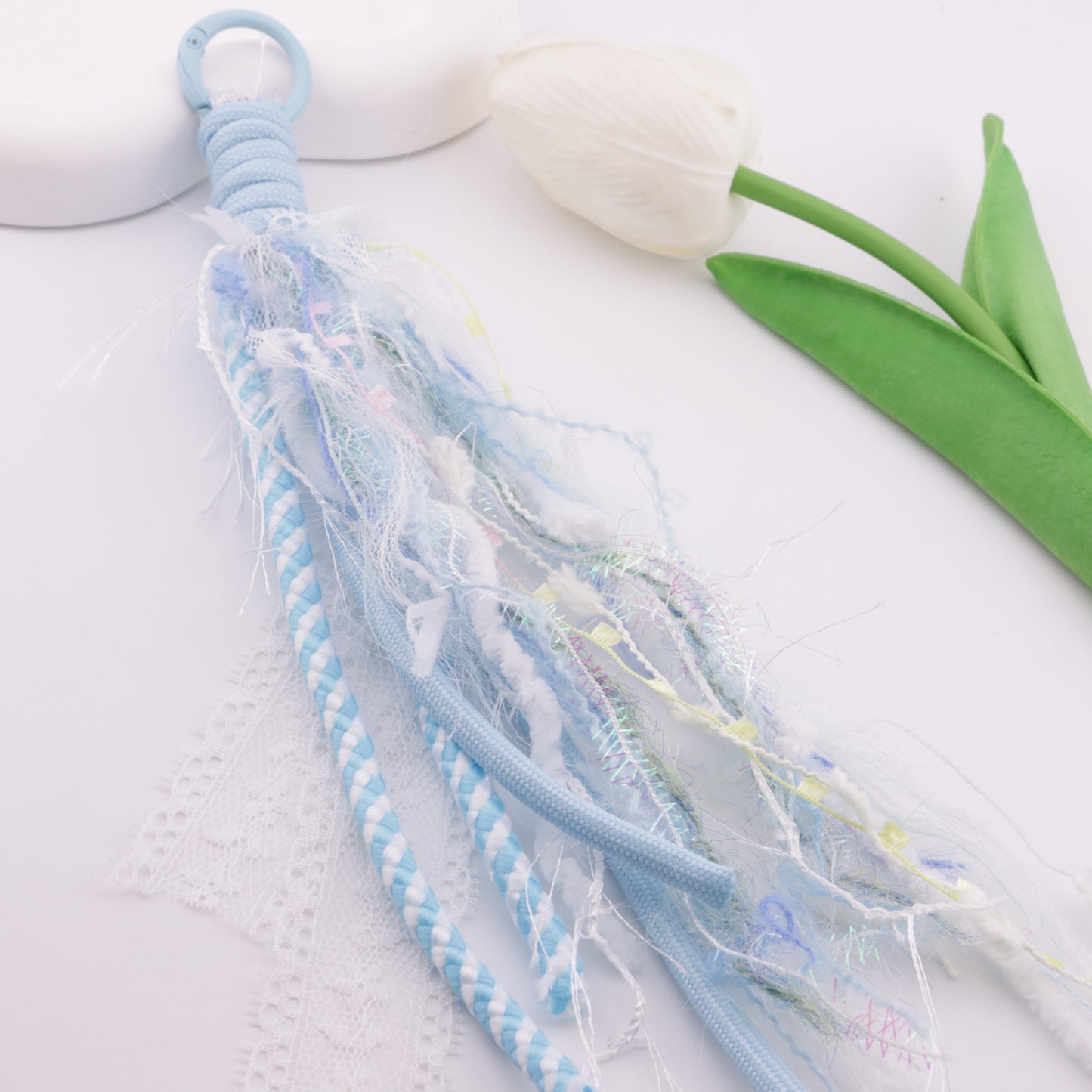 FS6408- A Lace Rope Braided Keychain A Lace Rope Braided Keychain Pendant