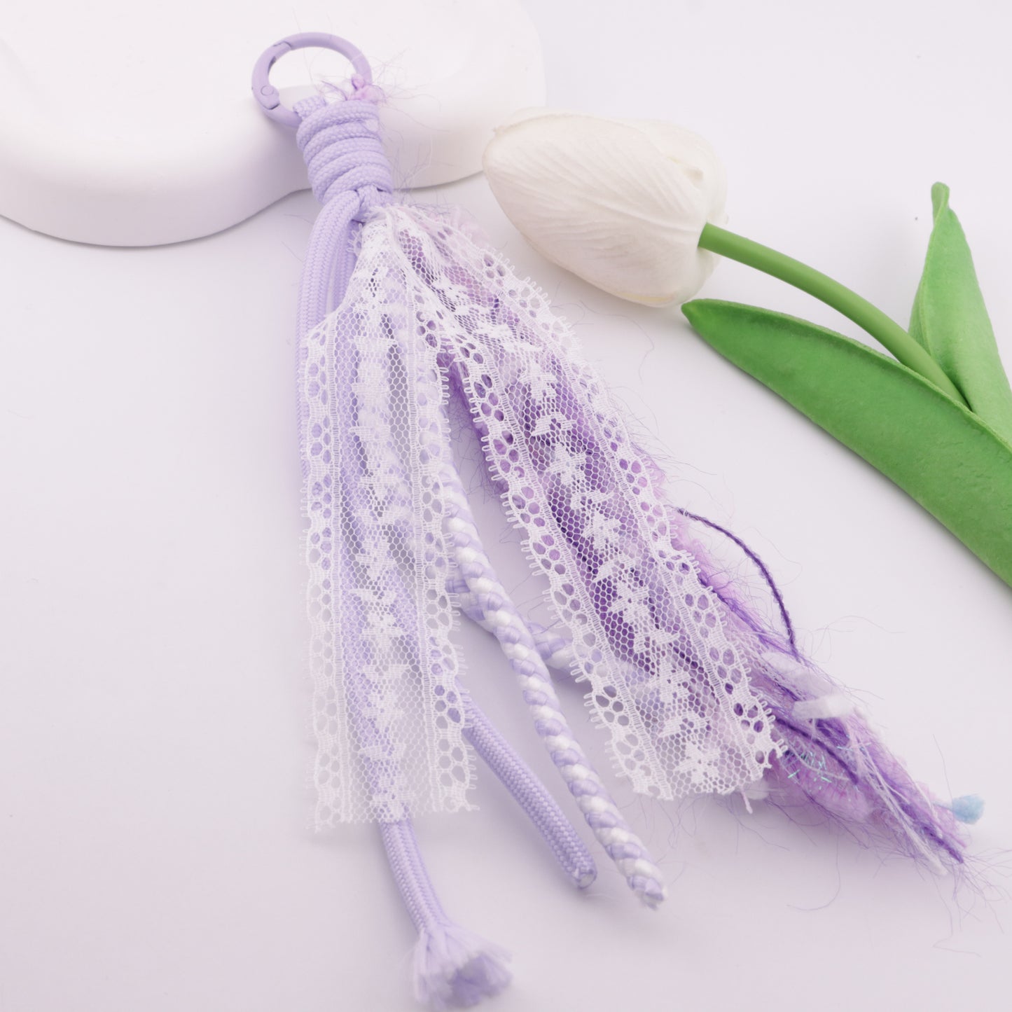 FS6408- A Lace Rope Braided Keychain A Lace Rope Braided Keychain Pendant
