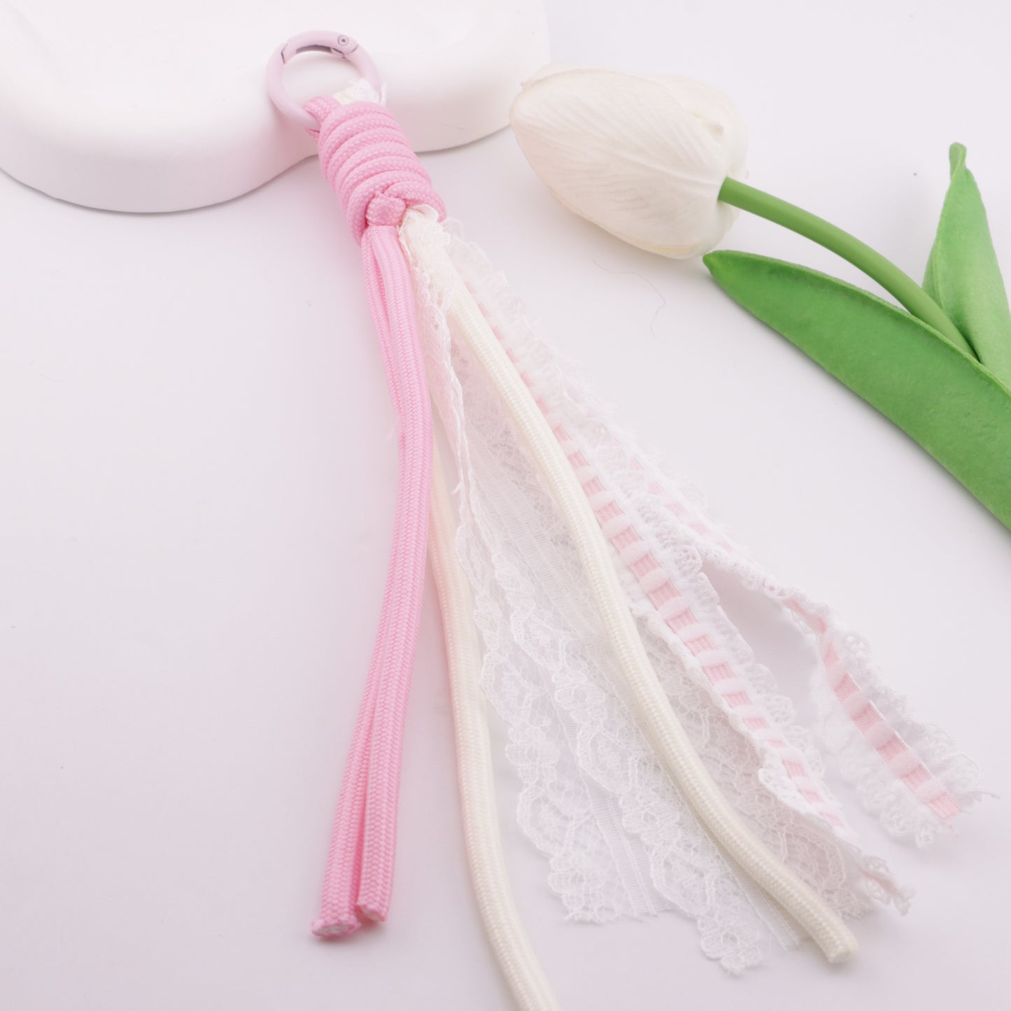 FS6408- A Lace Rope Braided Keychain A Lace Rope Braided Keychain Pendant