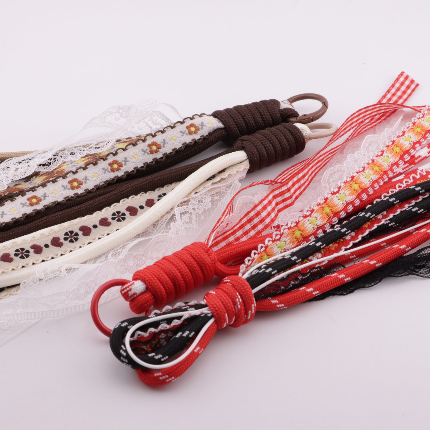 FS6409- B Lace Rope Braided Keychain B Lace Rope Braided Keychain Pendant