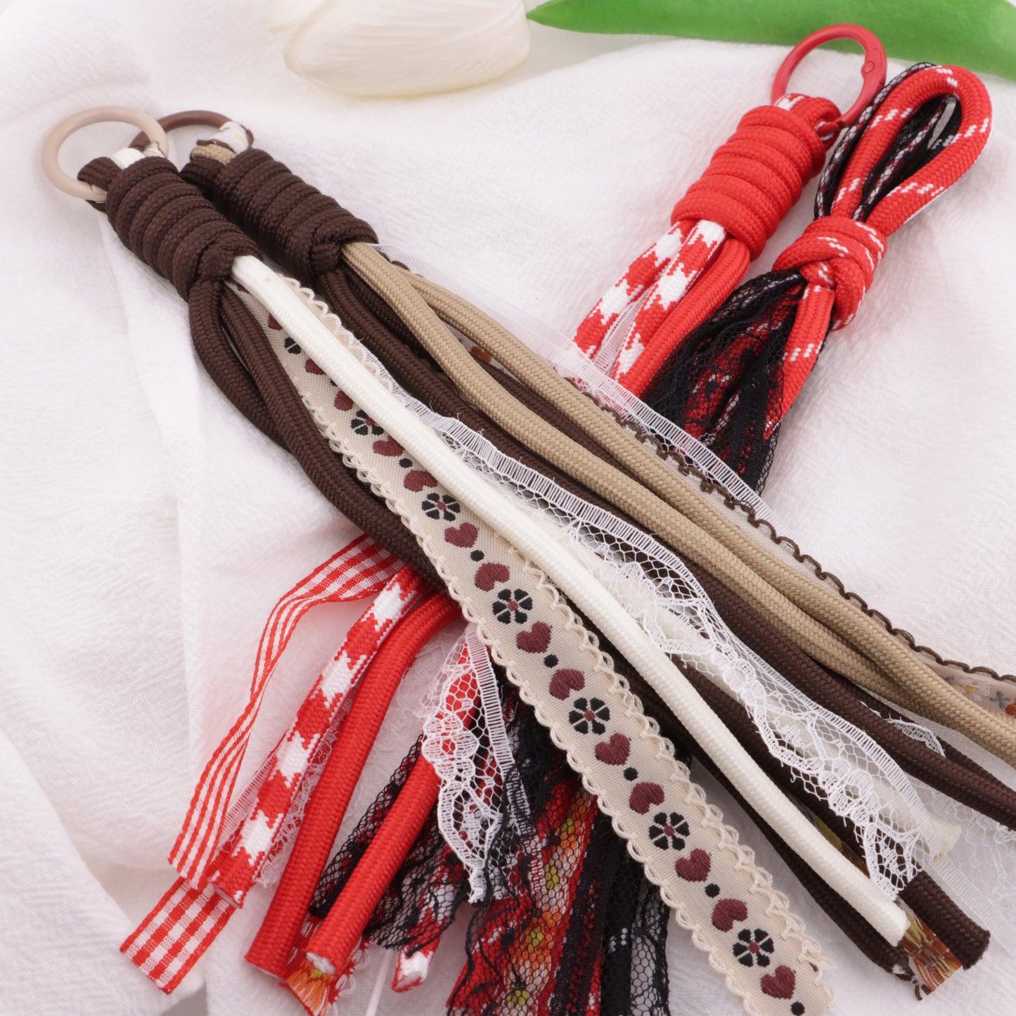 FS6409- B Lace Rope Braided Keychain B Lace Rope Braided Keychain Pendant