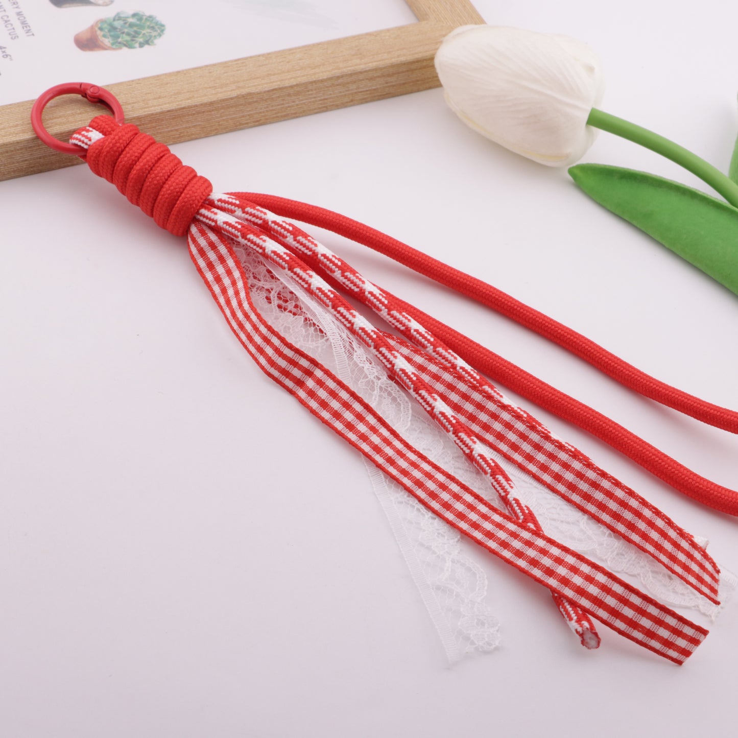 FS6409- B Lace Rope Braided Keychain B Lace Rope Braided Keychain Pendant