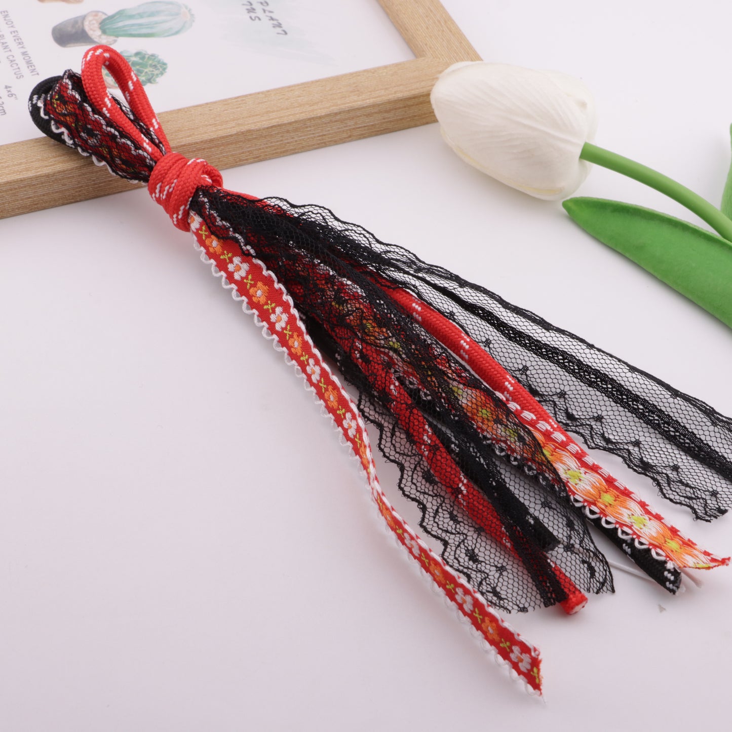 FS6409- B Lace Rope Braided Keychain B Lace Rope Braided Keychain Pendant