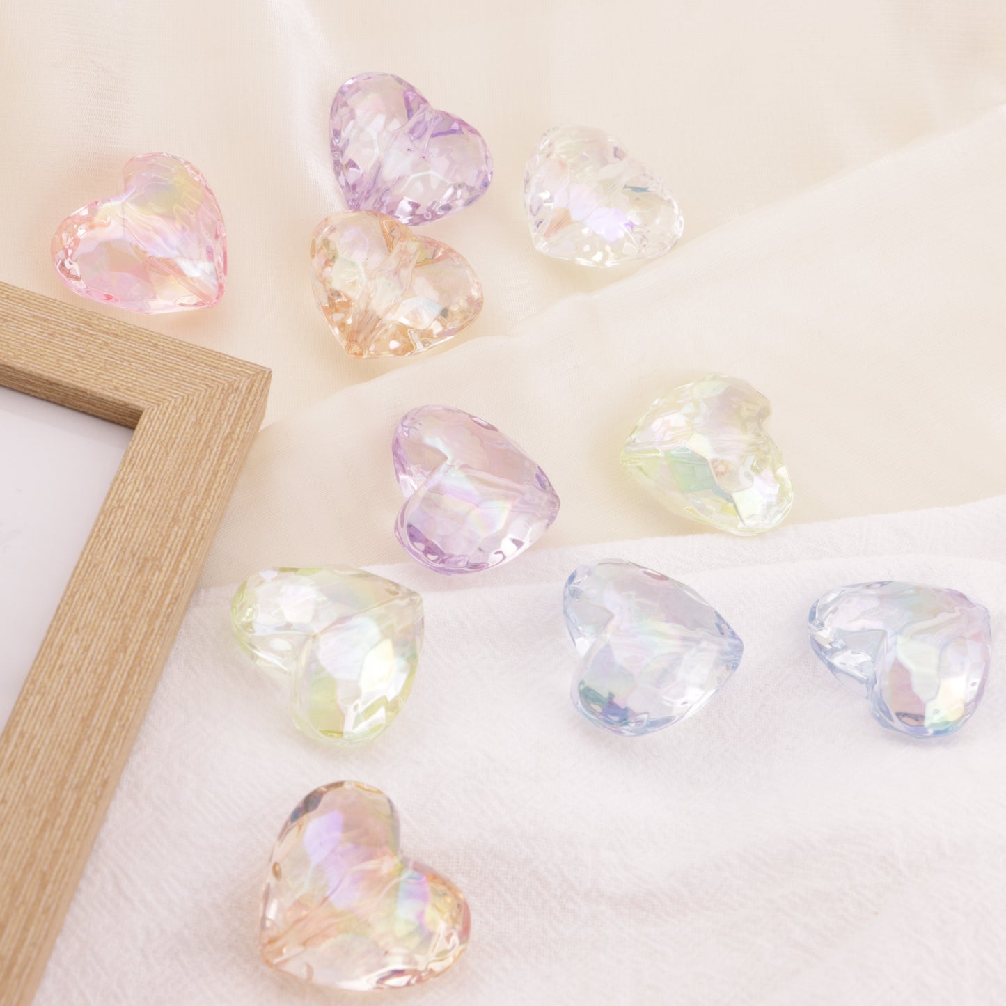 FS6402- 26×30mm Uv Clear Heart Beads Transparent Heart-Shaped Beads
