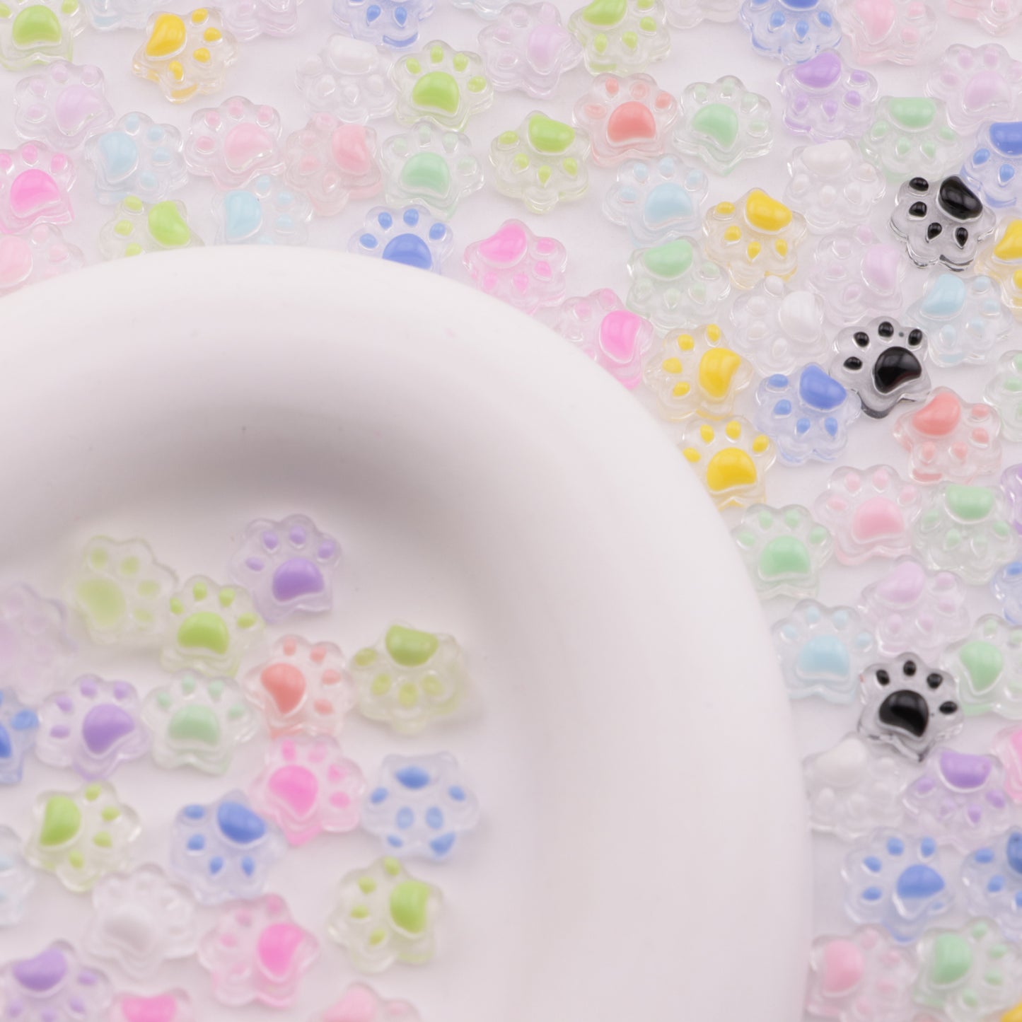 FS6459- About 10mm Two-Color Luminous Cat Claw Nail Art Stickers