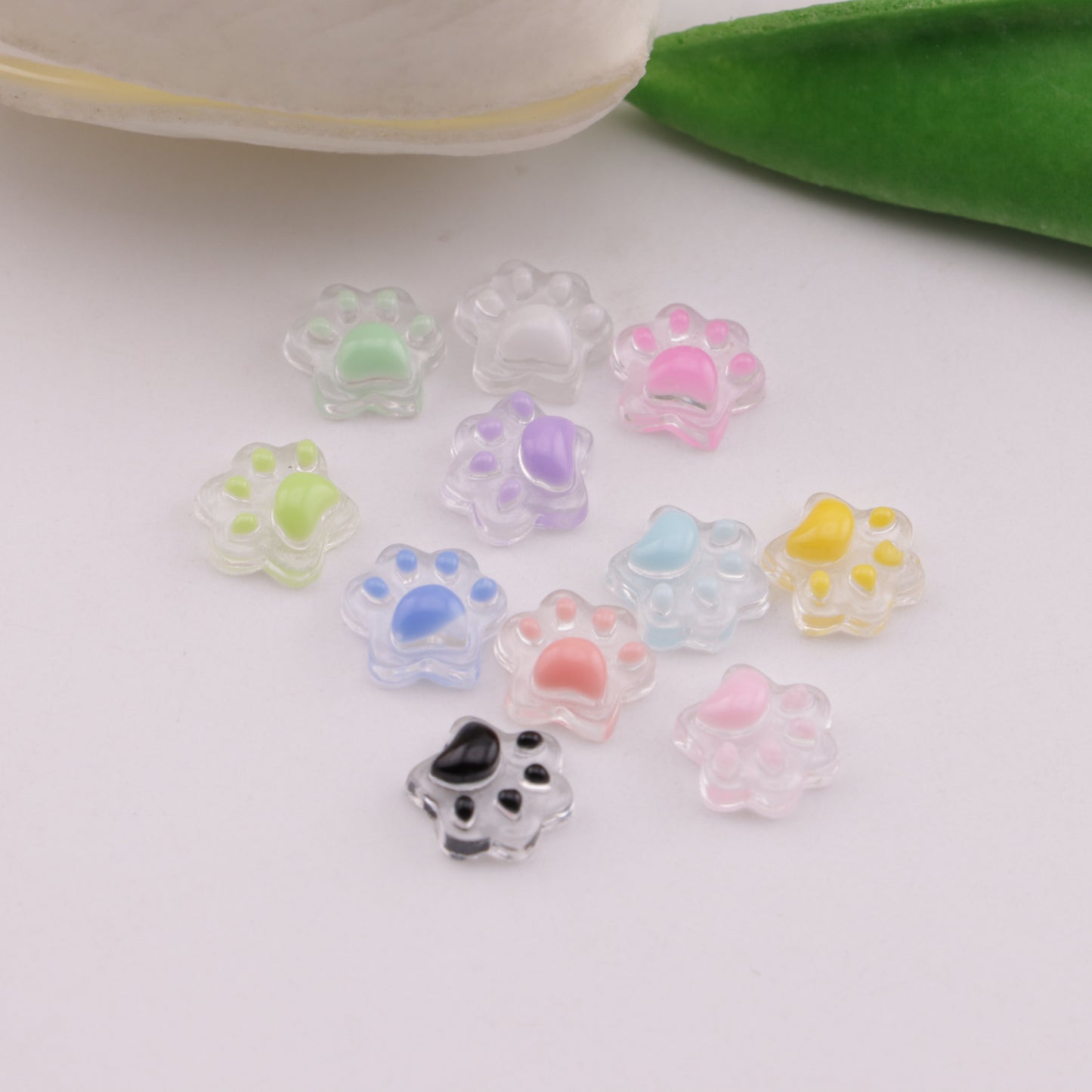 FS6459- About 10mm Two-Color Luminous Cat Claw Nail Art Stickers