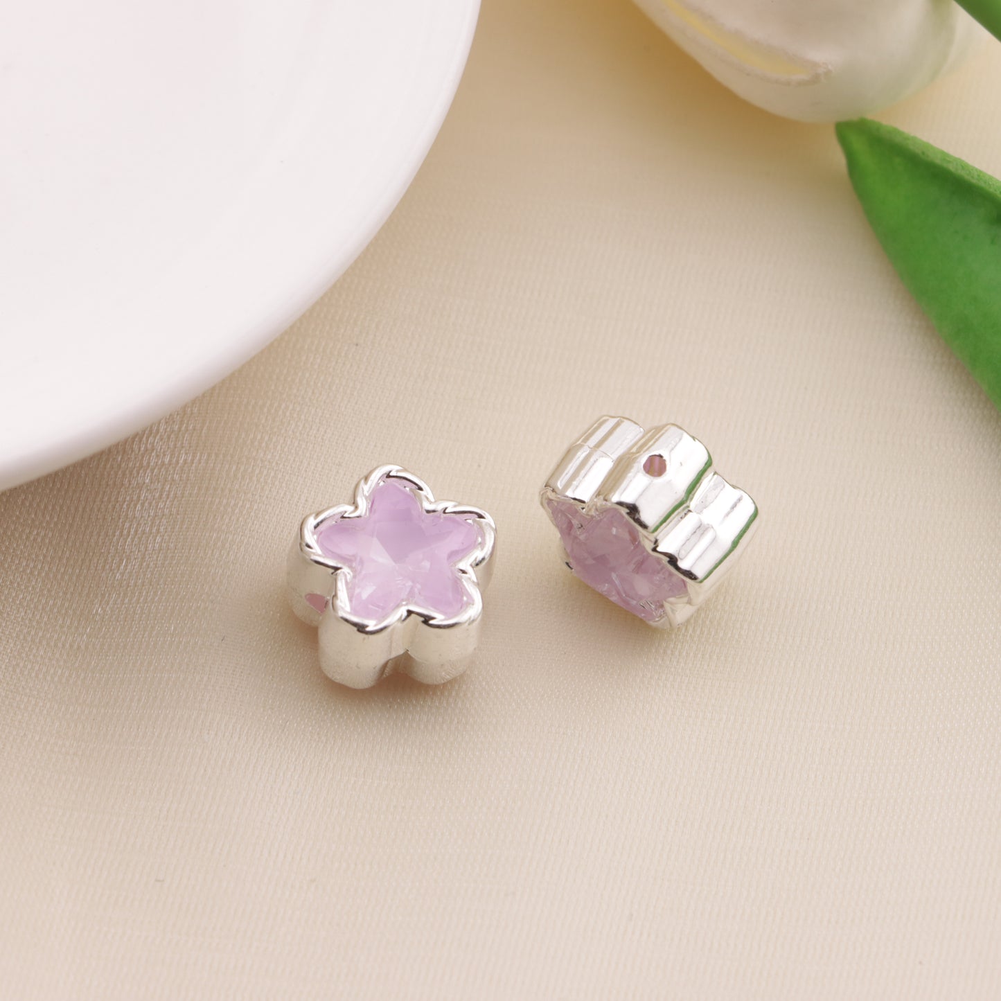 FS6500- About 12MM Star Double Side Zircon Alloy Beads(約12MMスター両面ジルコン合金ビーズ)