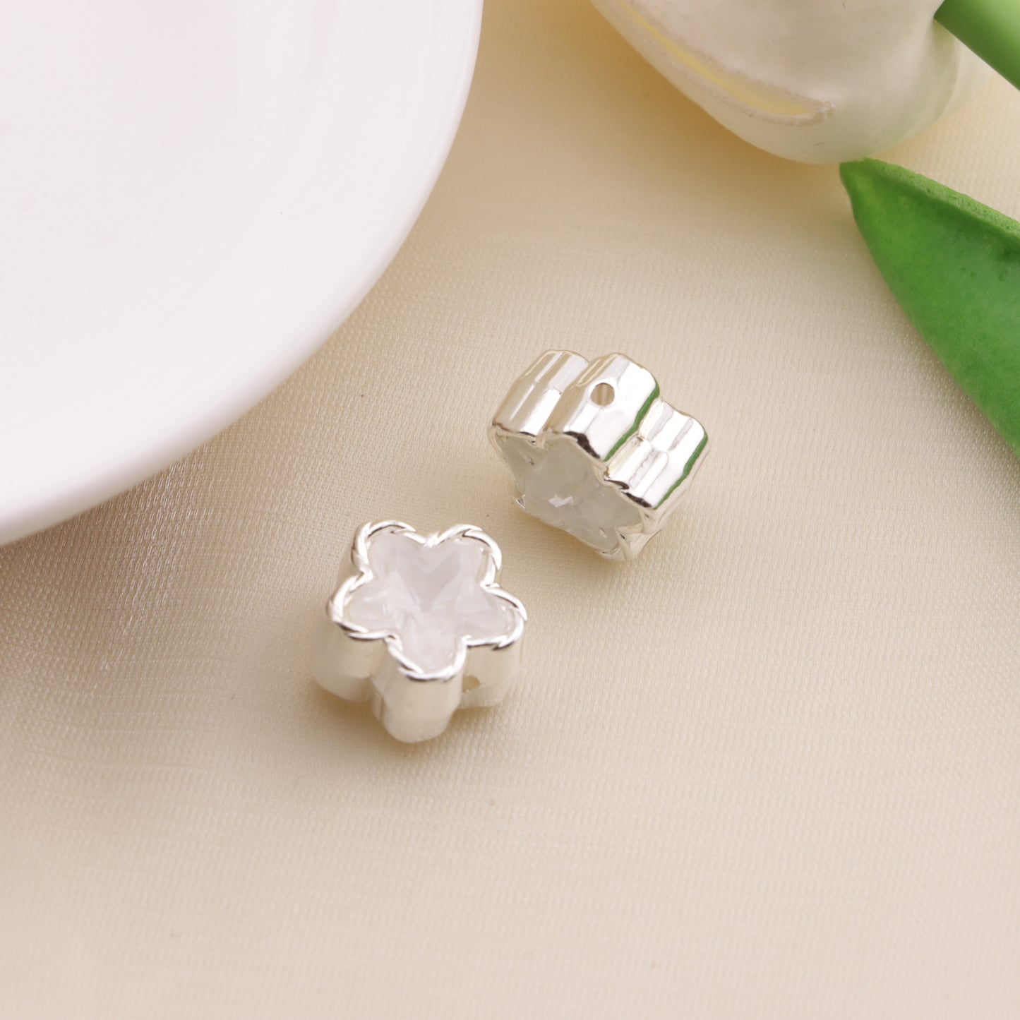 FS6500- About 12MM Star Double Side Zircon Alloy Beads(約12MMスター両面ジルコン合金ビーズ)