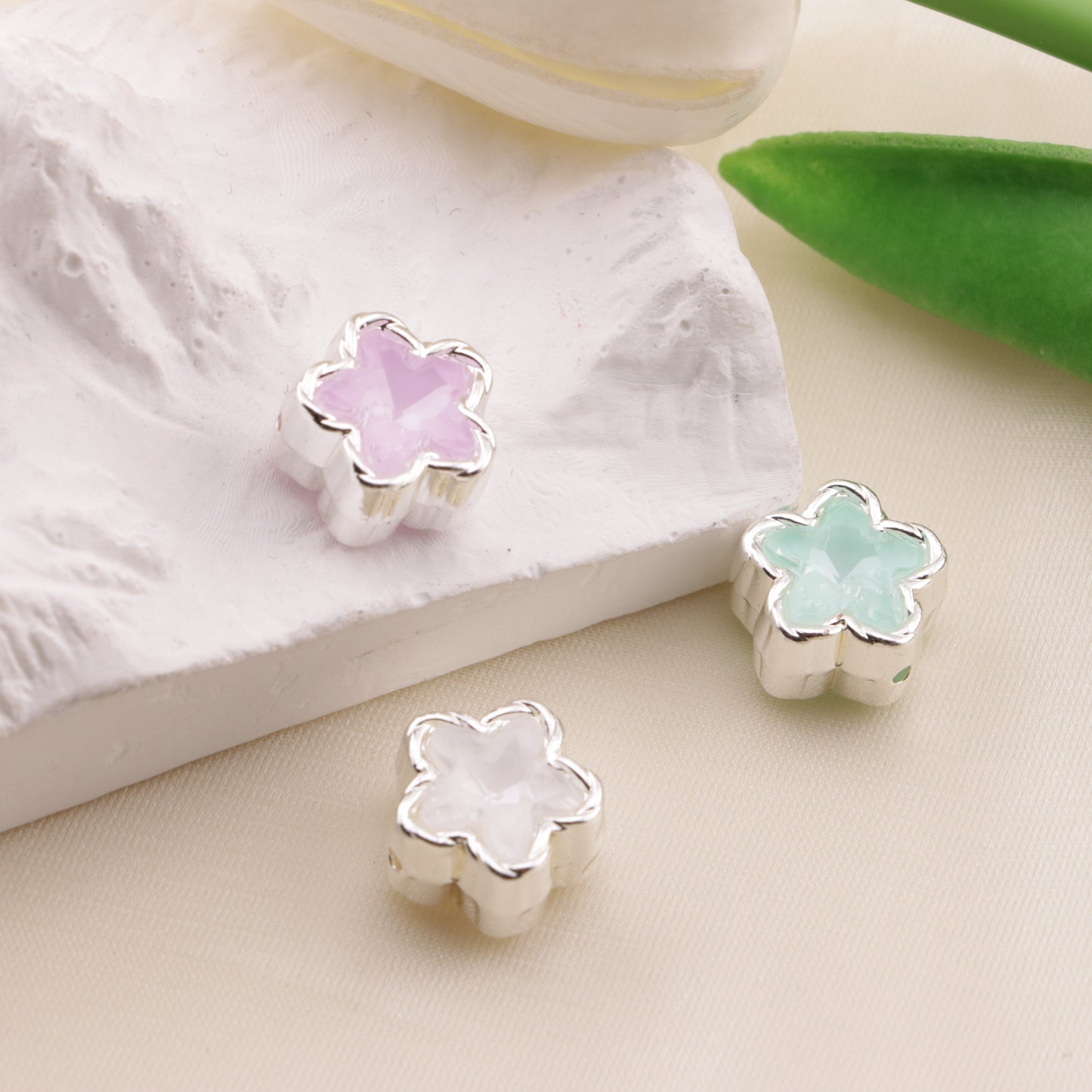 FS6500- About 12MM Star Double Side Zircon Alloy Beads(約12MMスター両面ジルコン合金ビーズ)