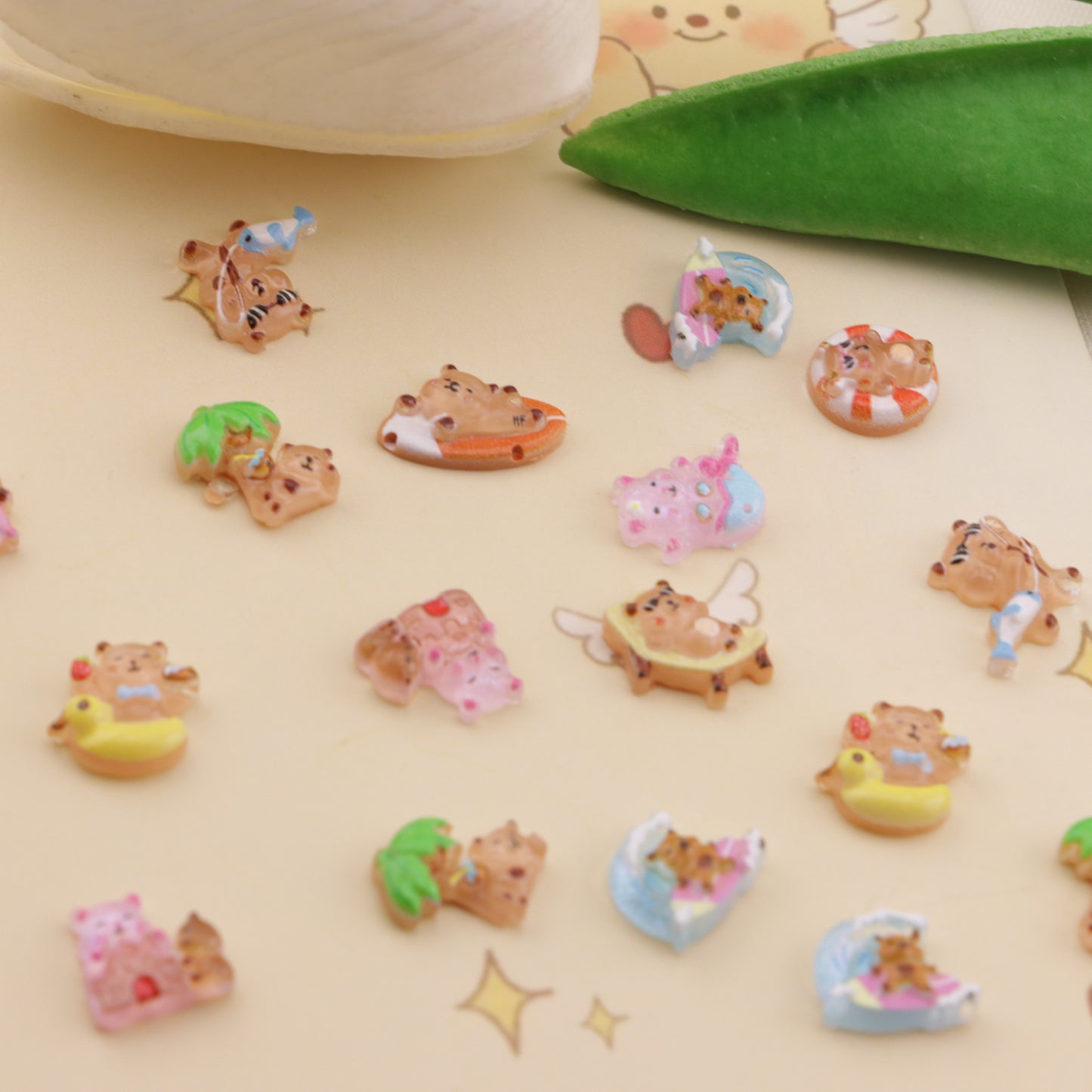 FS6478- About 8mm Capybara Nail Charms (約8mmのカピバラネイルチャーム)