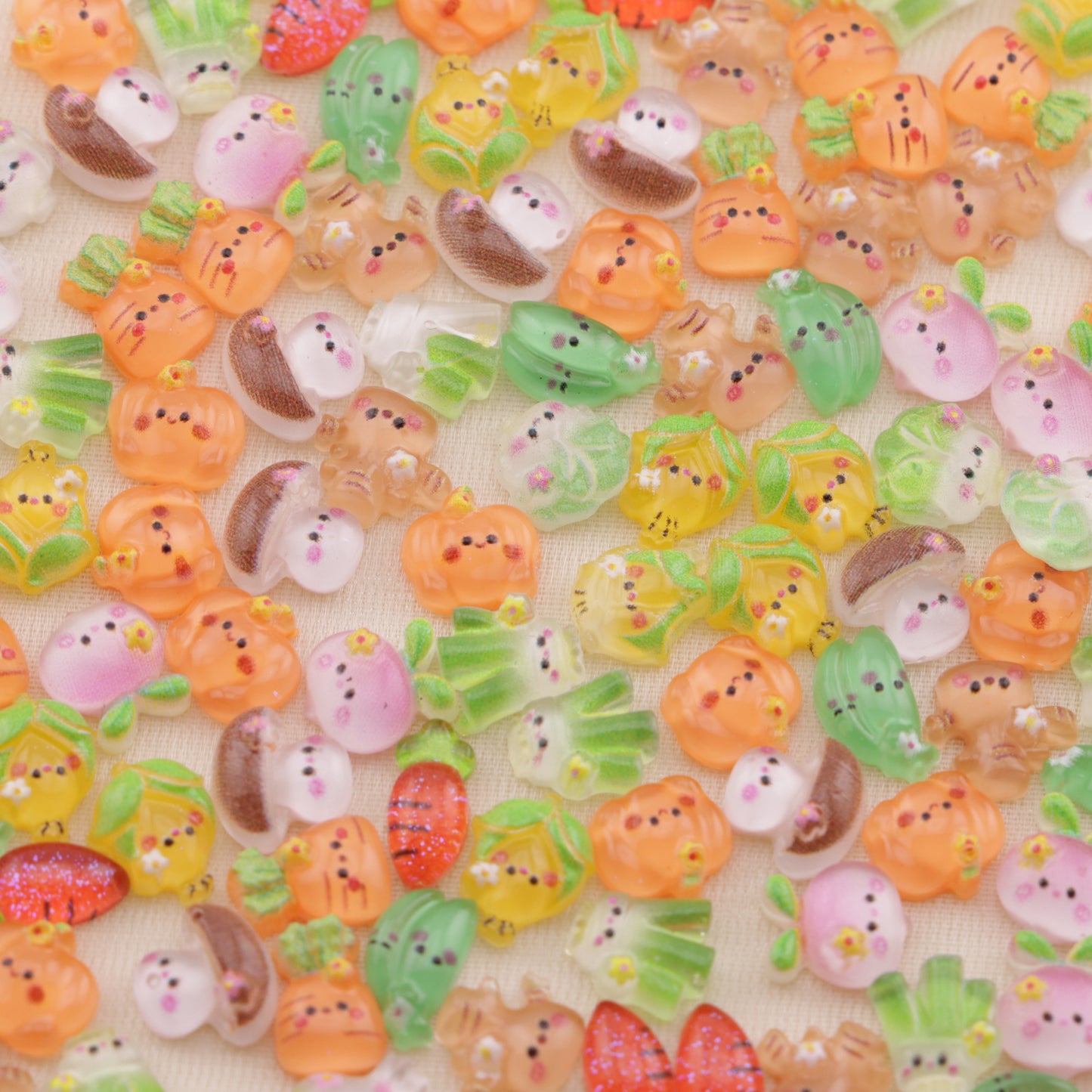 FS6508- About 6×7mm Ice Transparent Vegetable Series Nail Stickers