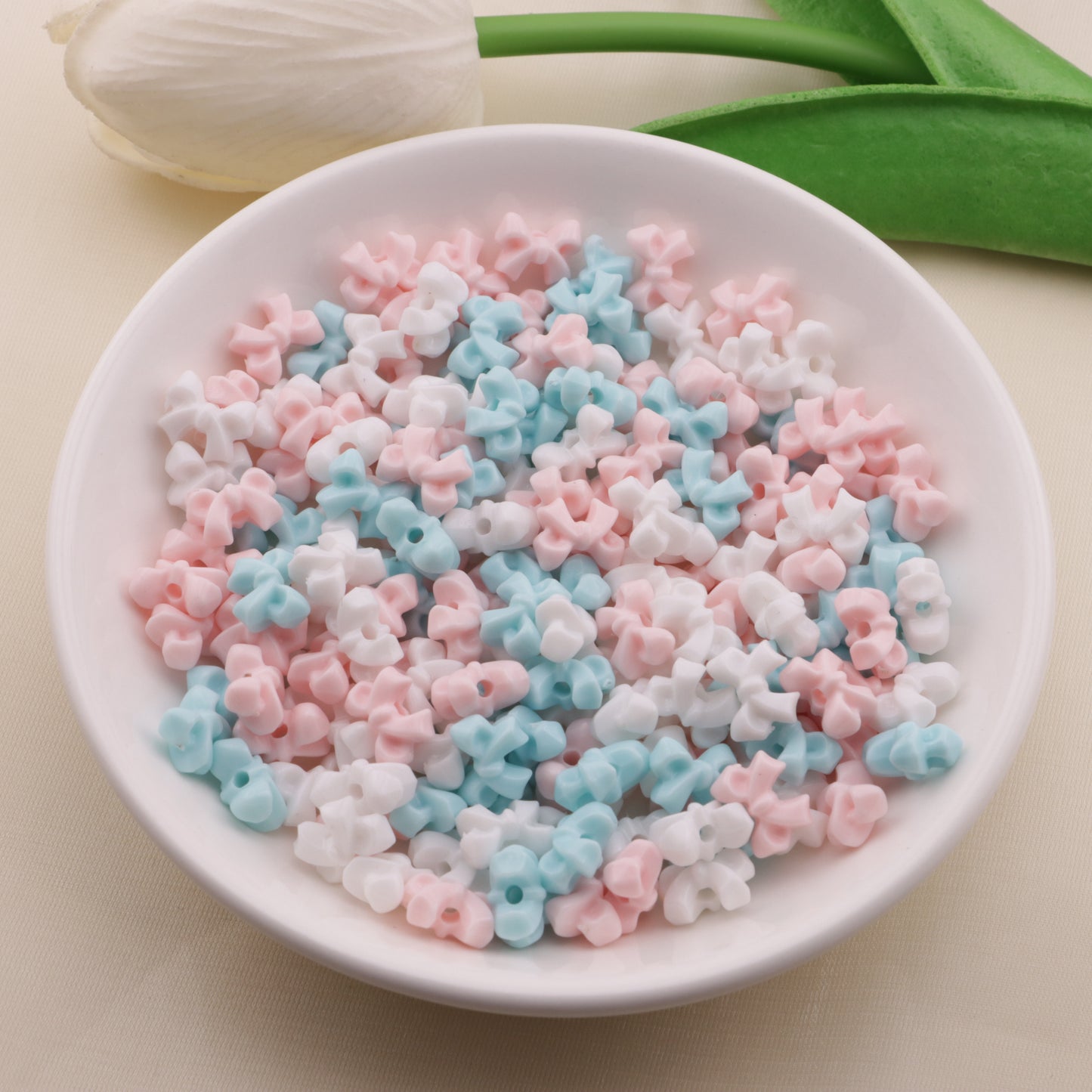 FS6474- Approximately 8×10mm Acrylic Bowknot Beads (約8×10mmのアクリル蝶結びビーズ)