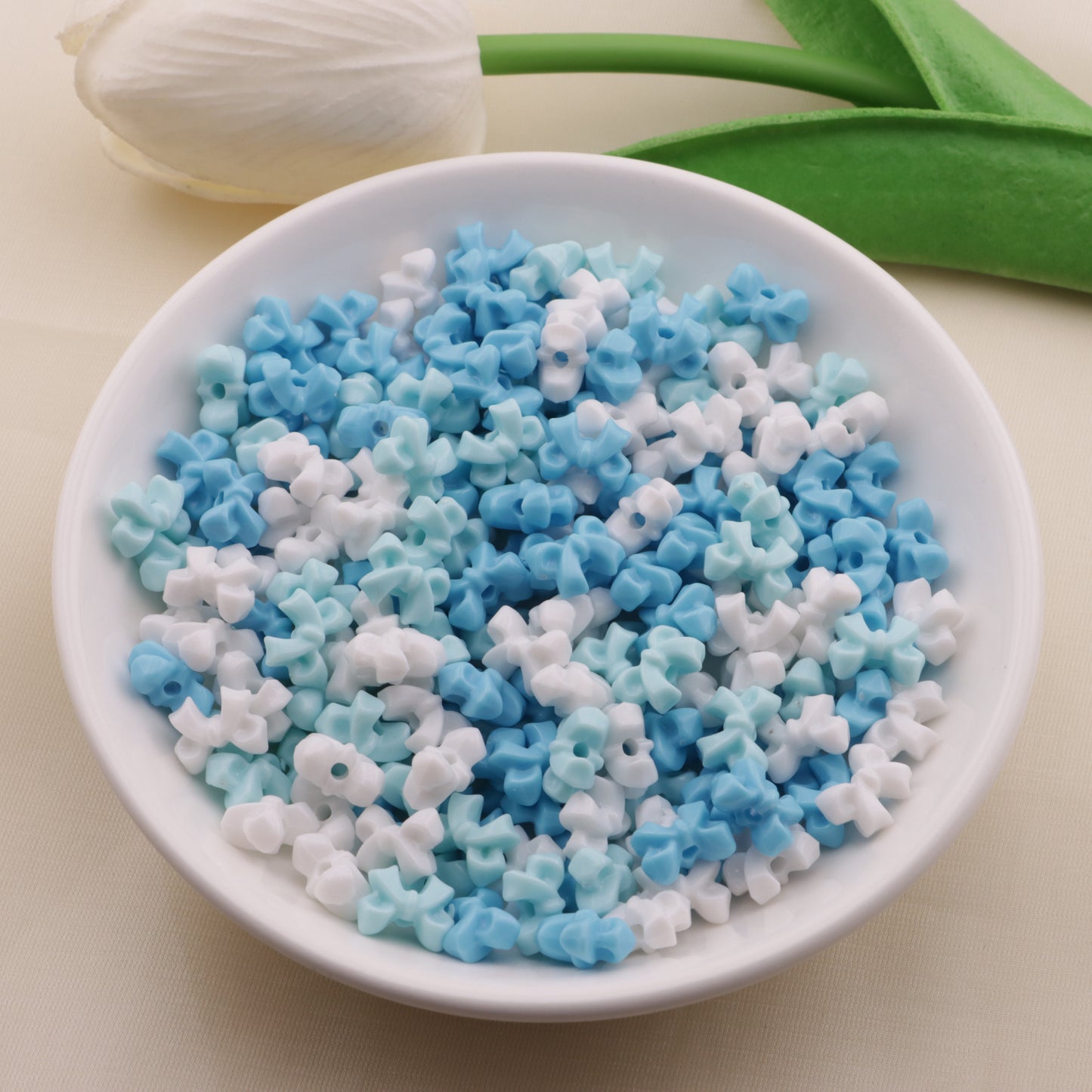 FS6474- Approximately 8×10mm Acrylic Bowknot Beads (約8×10mmのアクリル蝶結びビーズ)
