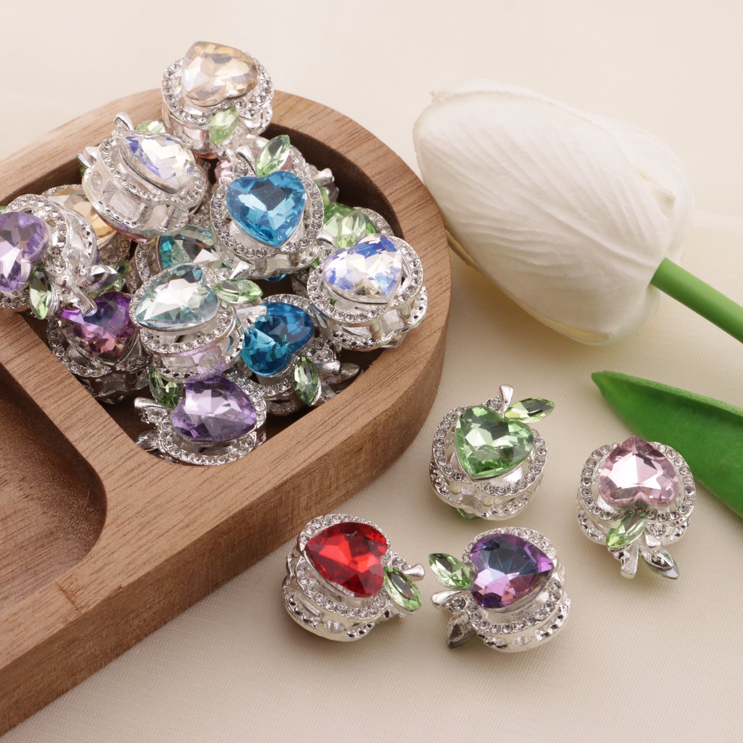 FS6493- Approximately 1.7×2×1.6Cm Apple Four-Way Alloy Beads