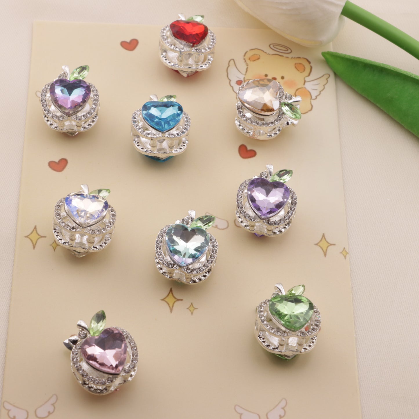 FS6493- Approximately 1.7×2×1.6Cm Apple Four-Way Alloy Beads
