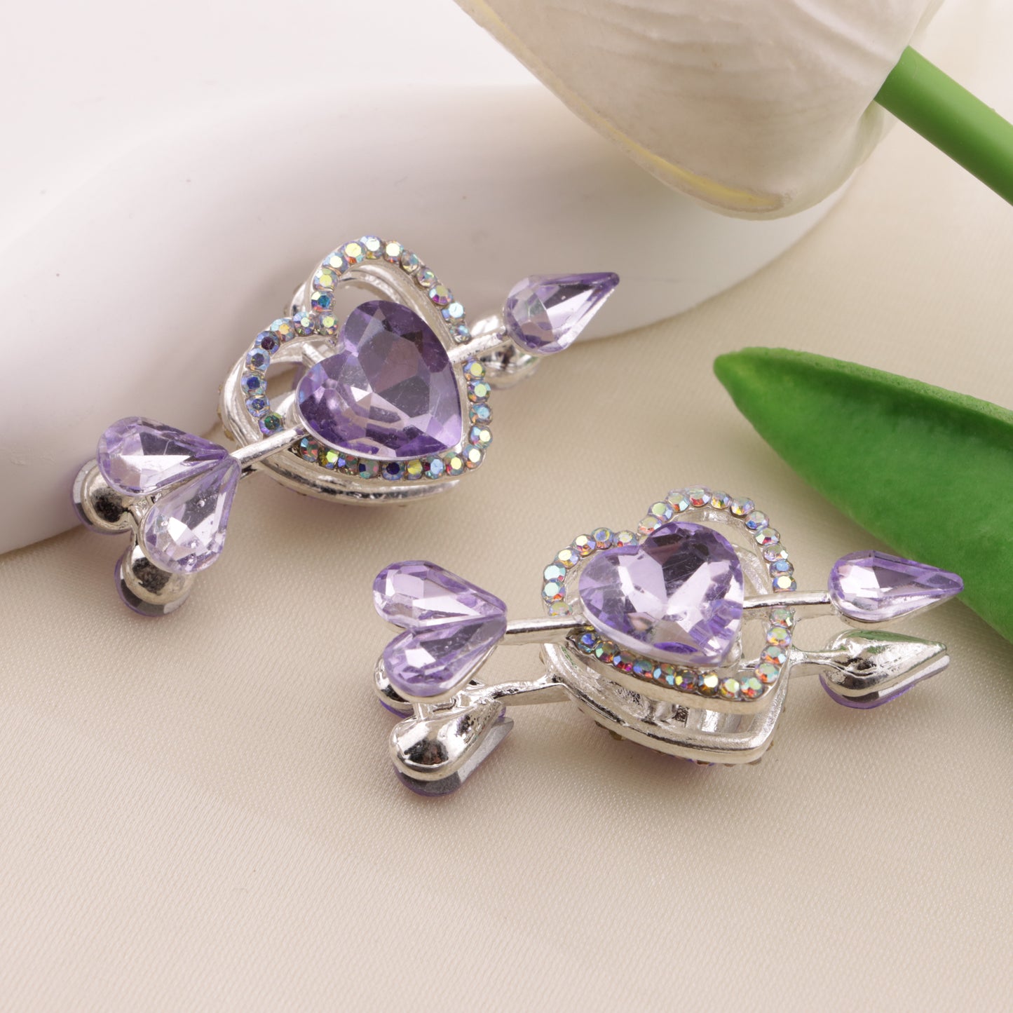 FS6490- Approximately 2.5×4.6×2Cm Cupid Heart Alloy Beads(約2.5×4.6×2cm キューピッドハート合金ビーズ)