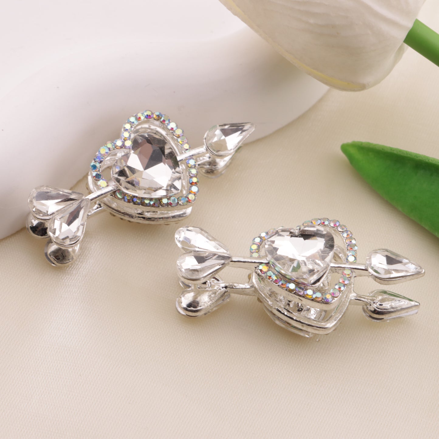 FS6490- Approximately 2.5×4.6×2Cm Cupid Heart Alloy Beads(約2.5×4.6×2cm キューピッドハート合金ビーズ)